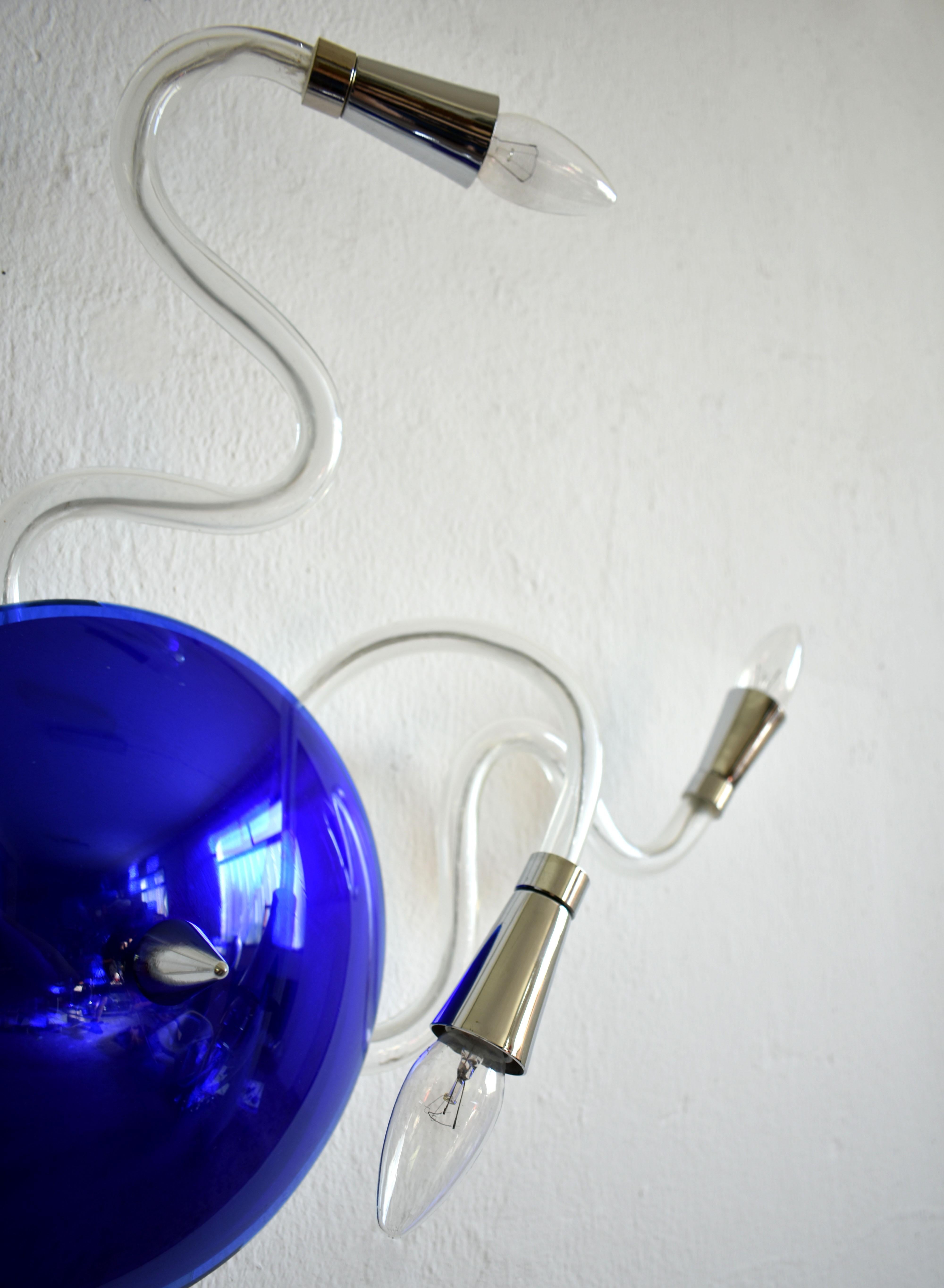 Italian Postmodern XL Size Wall Lamp, Accent Light, Murano Glass, Italy 1980s For Sale