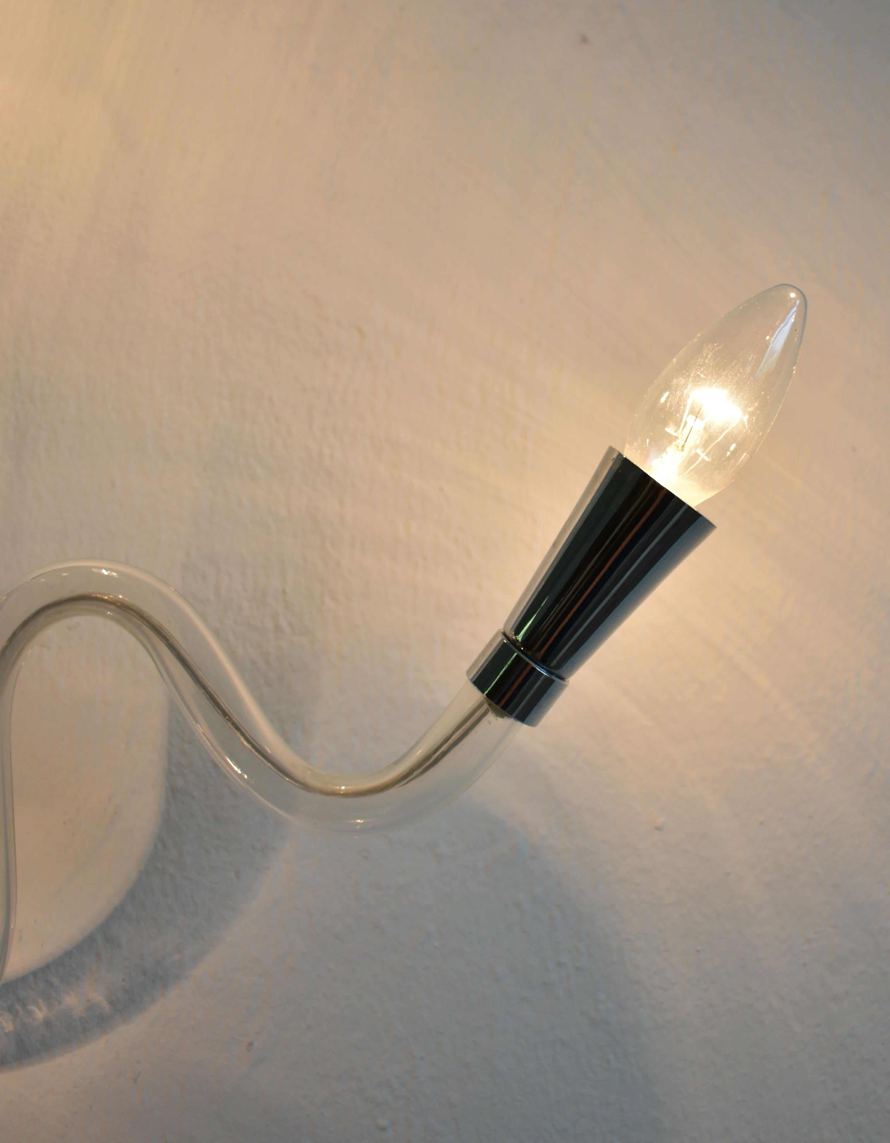 Postmodern XL Size Wall Lamp, Accent Light, Murano Glass, Italy 1980s In Good Condition For Sale In Zagreb, HR
