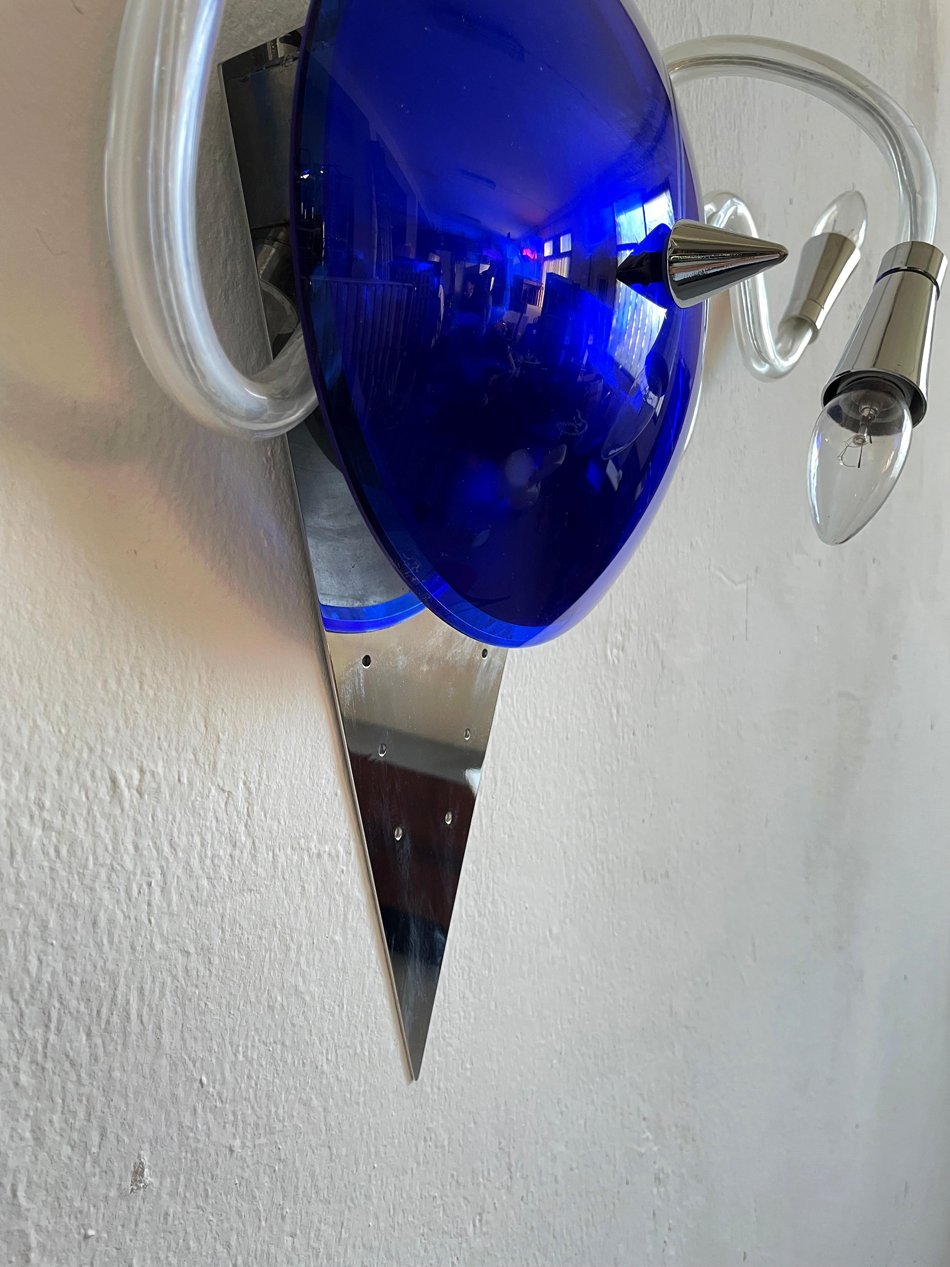 Postmodern XL Size Wall Lamp, Accent Light, Murano Glass, Italy 1980s For Sale 2