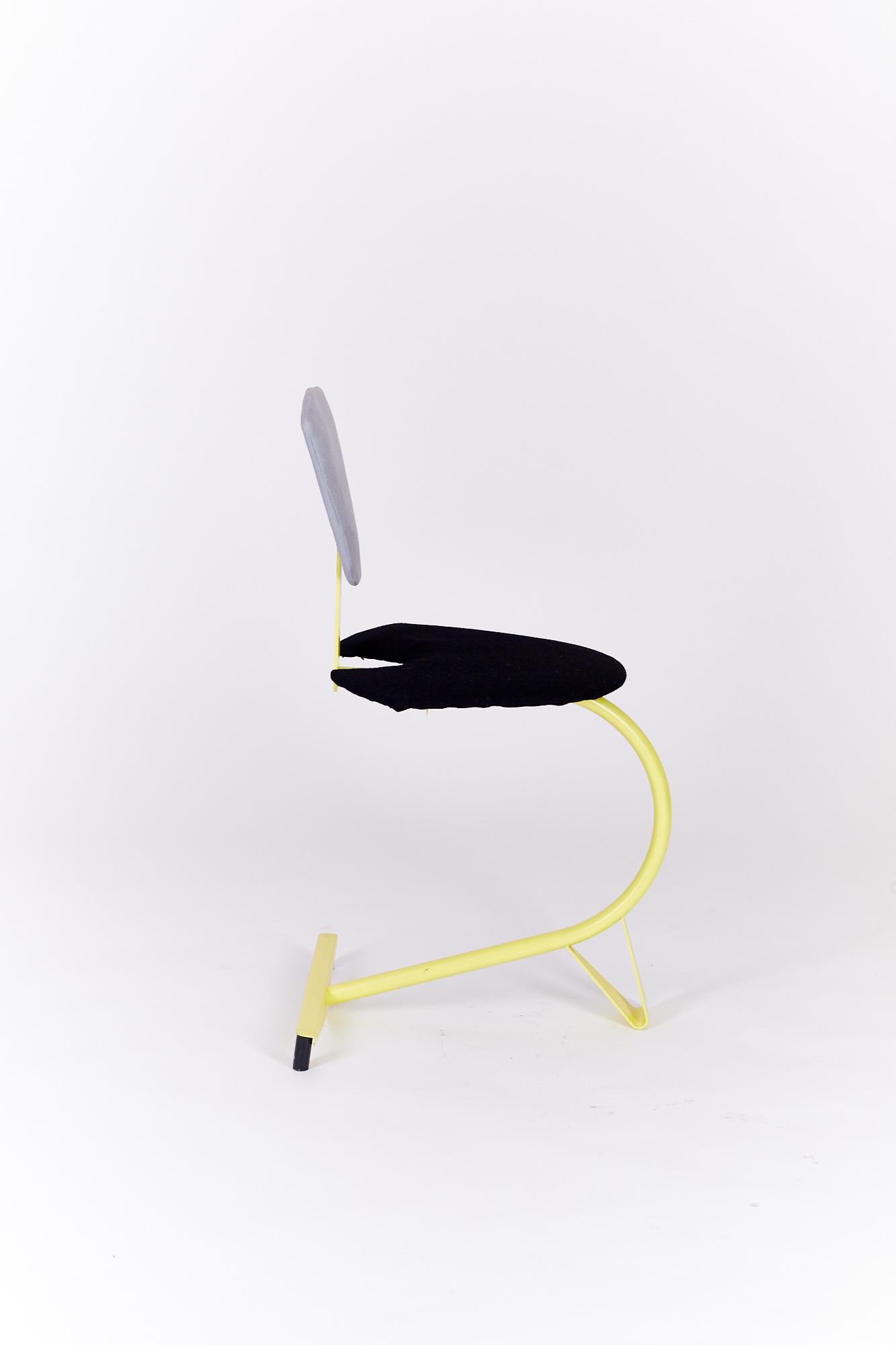 Post-Modern Postmodern Yellow Chair, 1980s For Sale