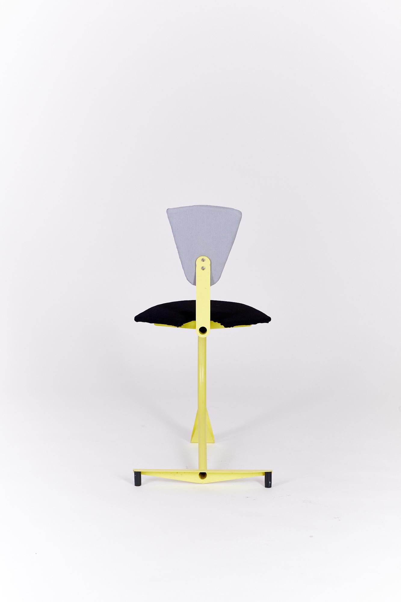 European Postmodern Yellow Chair, 1980s For Sale