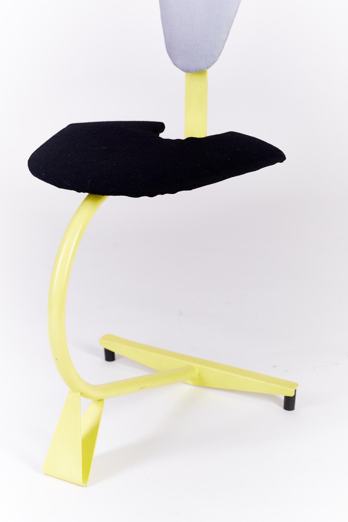 Painted Postmodern Yellow Chair, 1980s For Sale