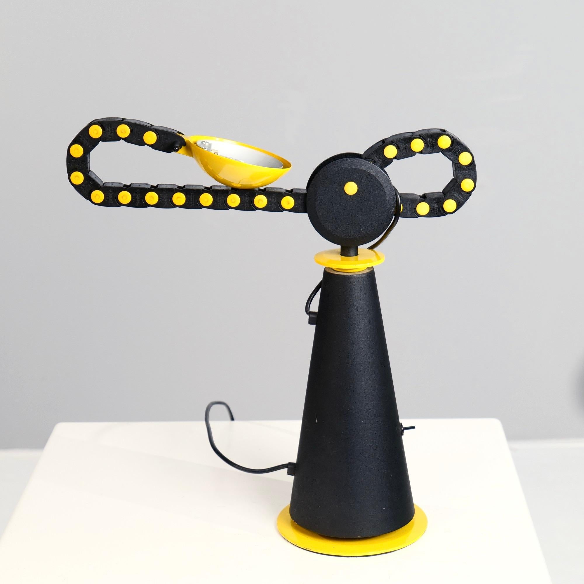 Late 20th Century Postmodern yellow Gaucho Desk Lamp by Studio Per for Egoluce, 1980s For Sale