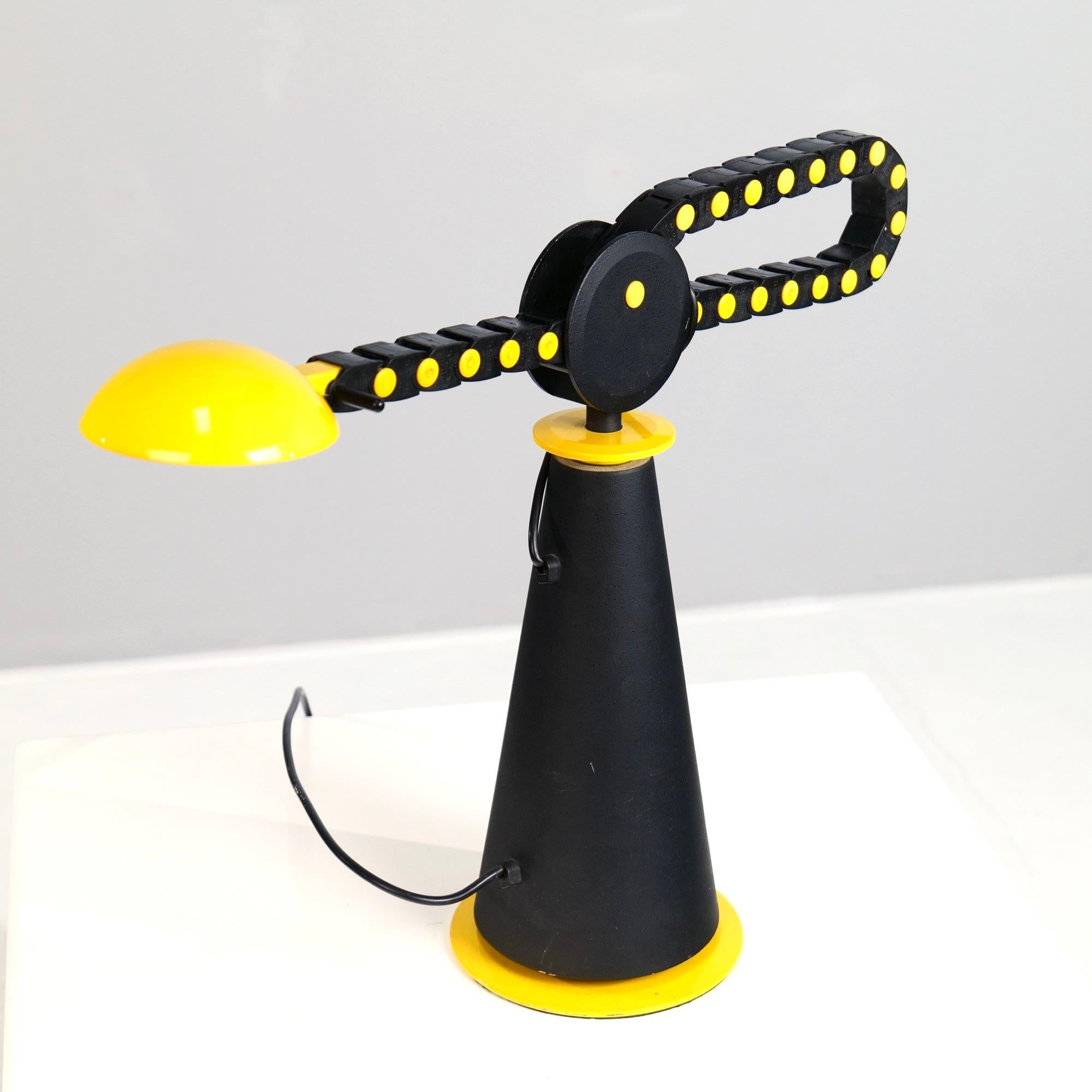 Postmodern yellow Gaucho Desk Lamp by Studio Per for Egoluce, 1980s For Sale 1