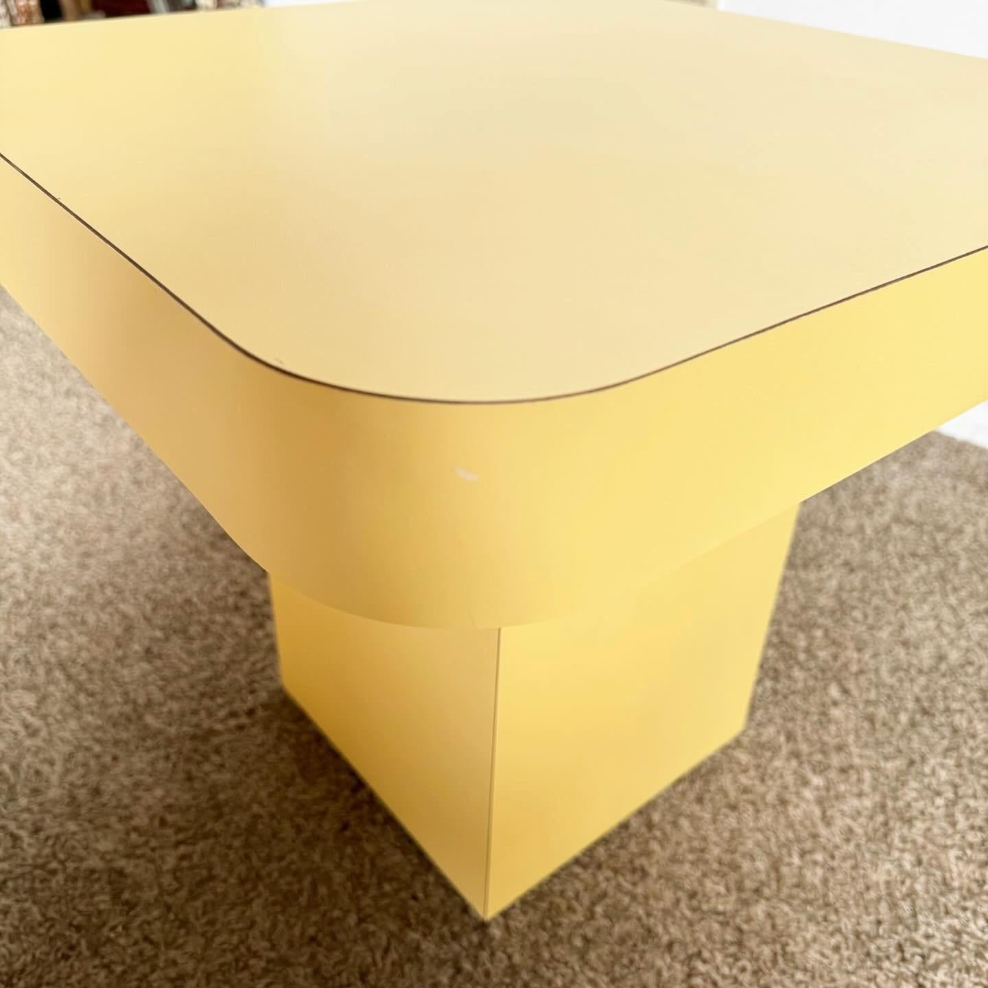 20th Century Postmodern Yellow Laminate Mushroom Side Tables For Sale
