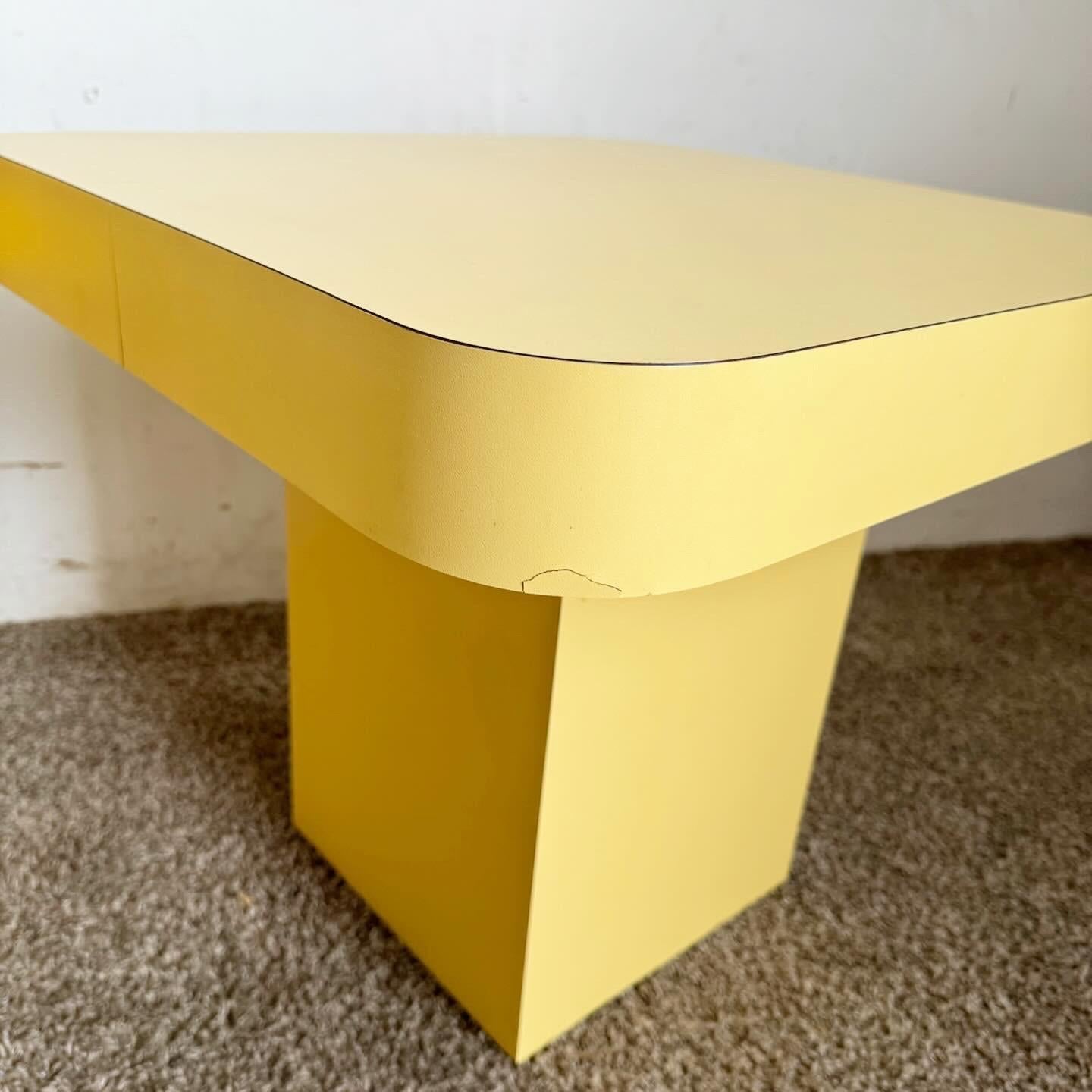 Postmodern Yellow Laminate Mushroom Side Tables For Sale 1