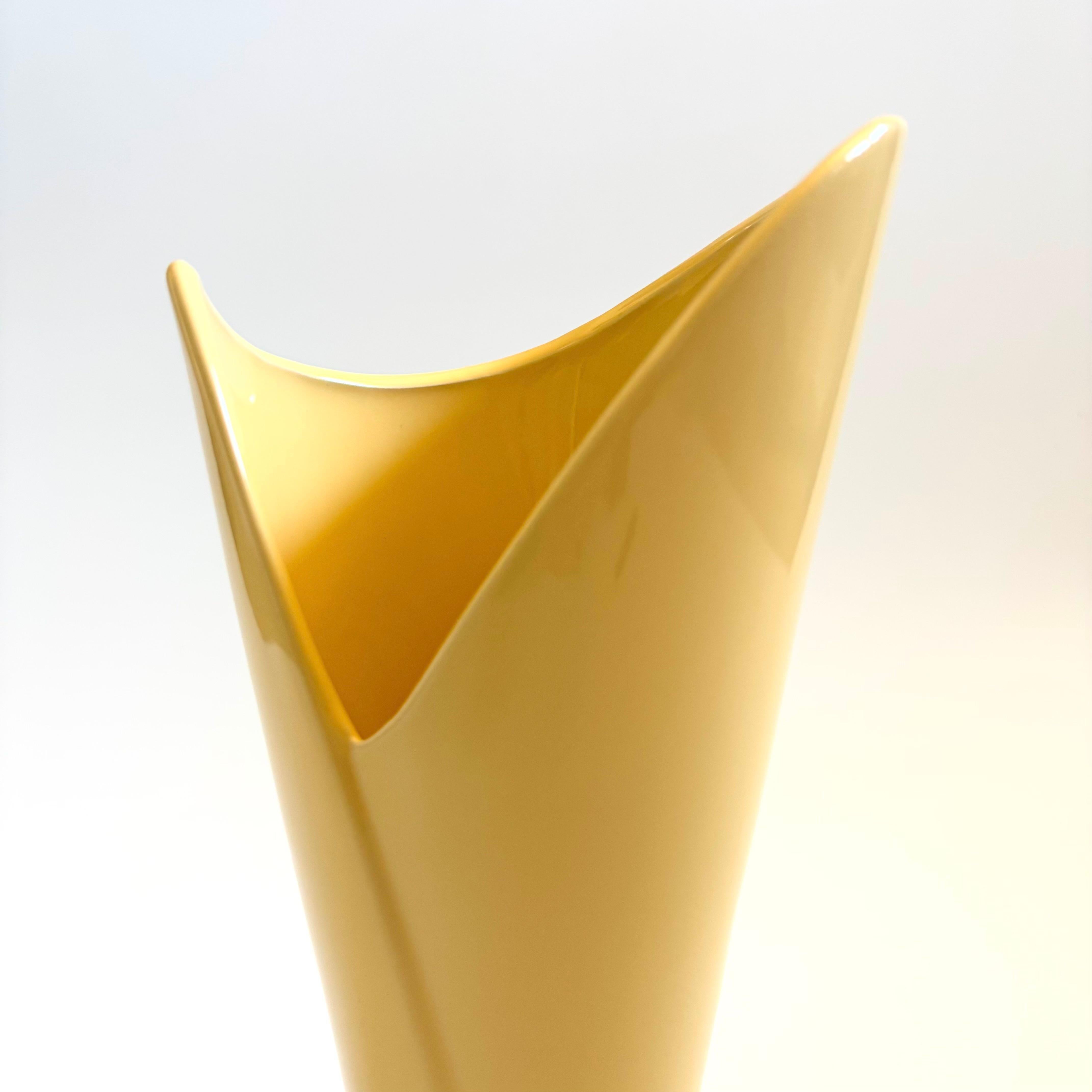 American Postmodern Yellow Wrapped Vase For Sale
