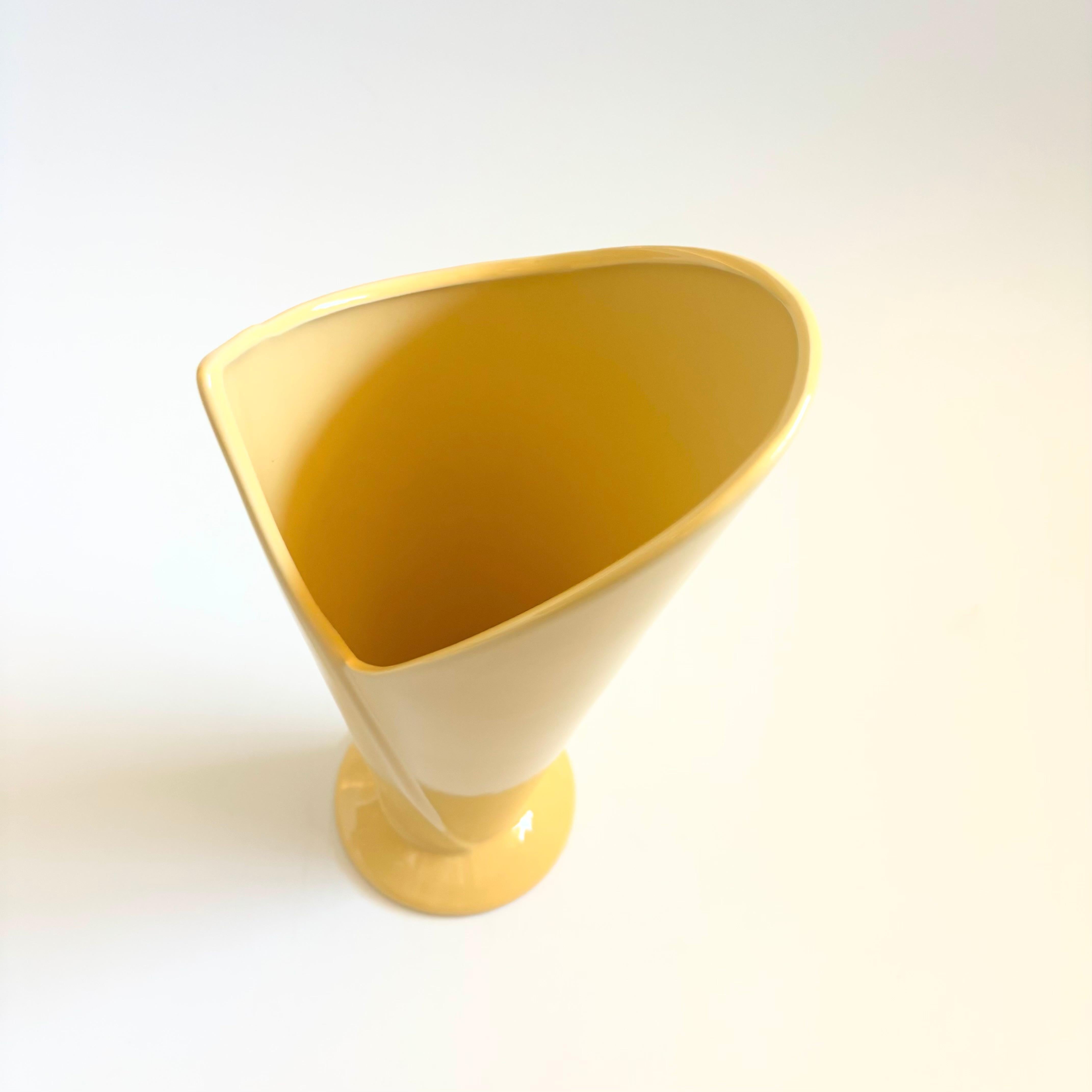 20th Century Postmodern Yellow Wrapped Vase For Sale