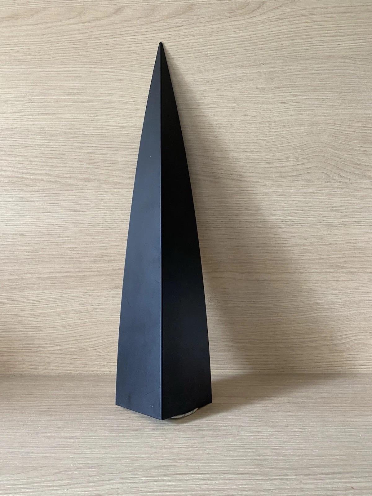 Post-Modern Postmodernist Black Lacquered Flamme Sconce by Gilles Derain, France 1980s For Sale