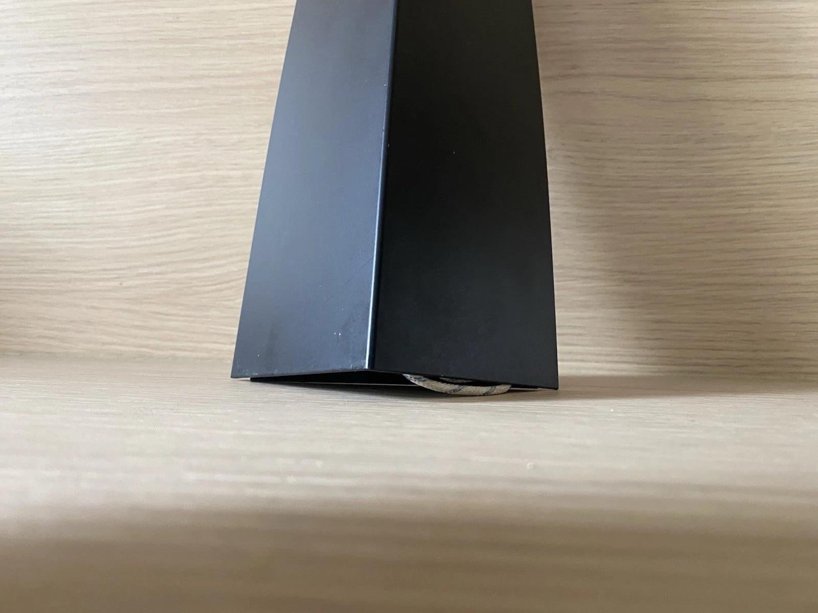 Steel Postmodernist Black Lacquered Flamme Sconce by Gilles Derain, France 1980s For Sale