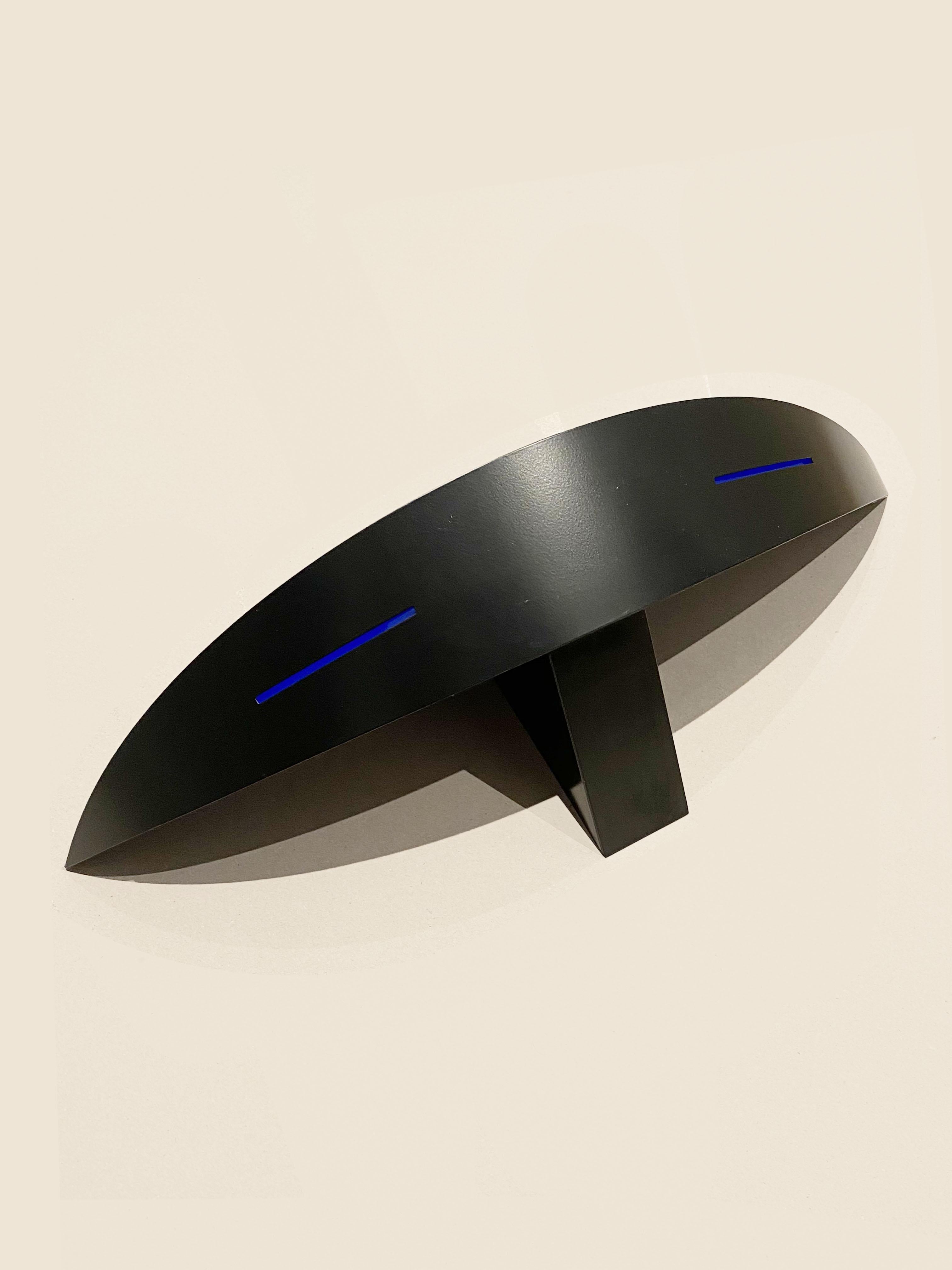 Sconce Masq postmoderne laccate di nero di Potentiel Paris, Francia anni '80