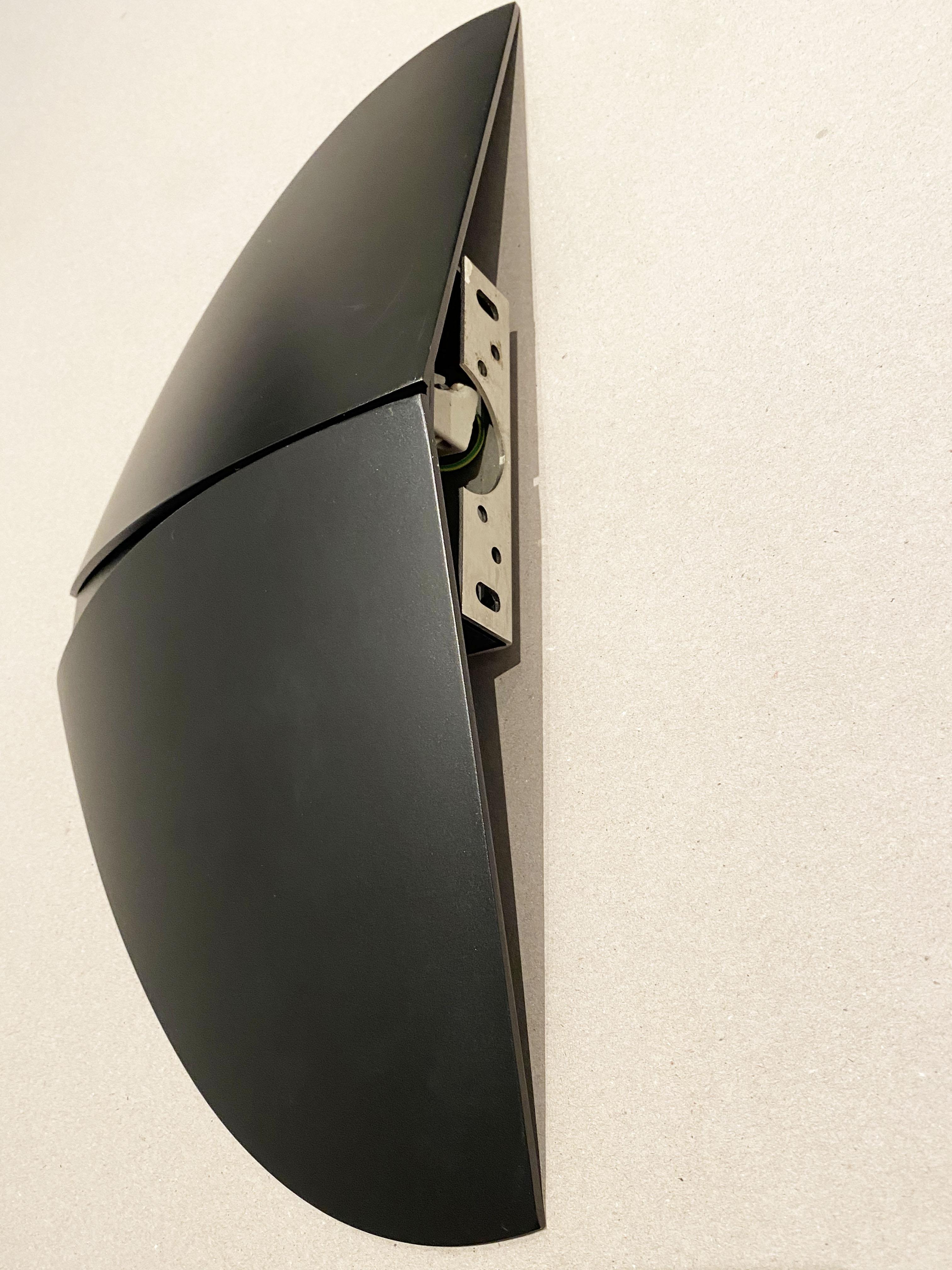 Postmoderne schwarz lackierte Origami-Leuchte von Autographe Paris, Frankreich 1980er Jahre im Angebot 3