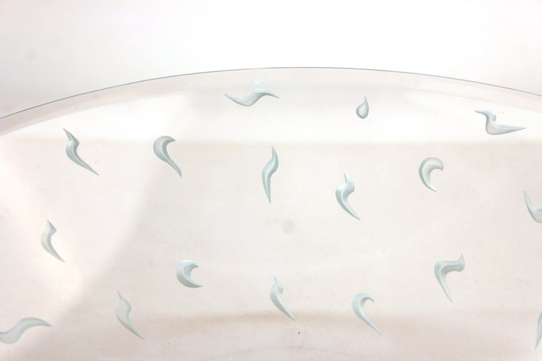 Postmodernist Decorative Circular Glass Bowl, Signed at 1stDibs