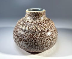 Posy By Accolay, Chestnut Speckled Glaze Ceramic Vase, France 1960's