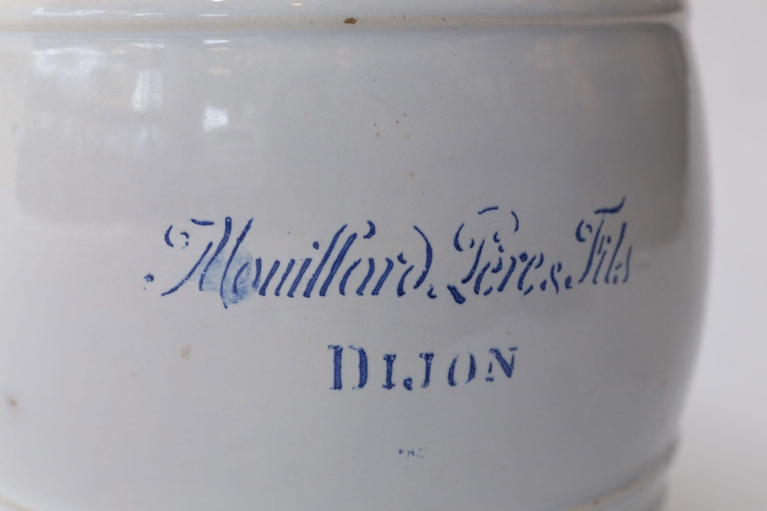 French Provincial White Faience Mustard Pot