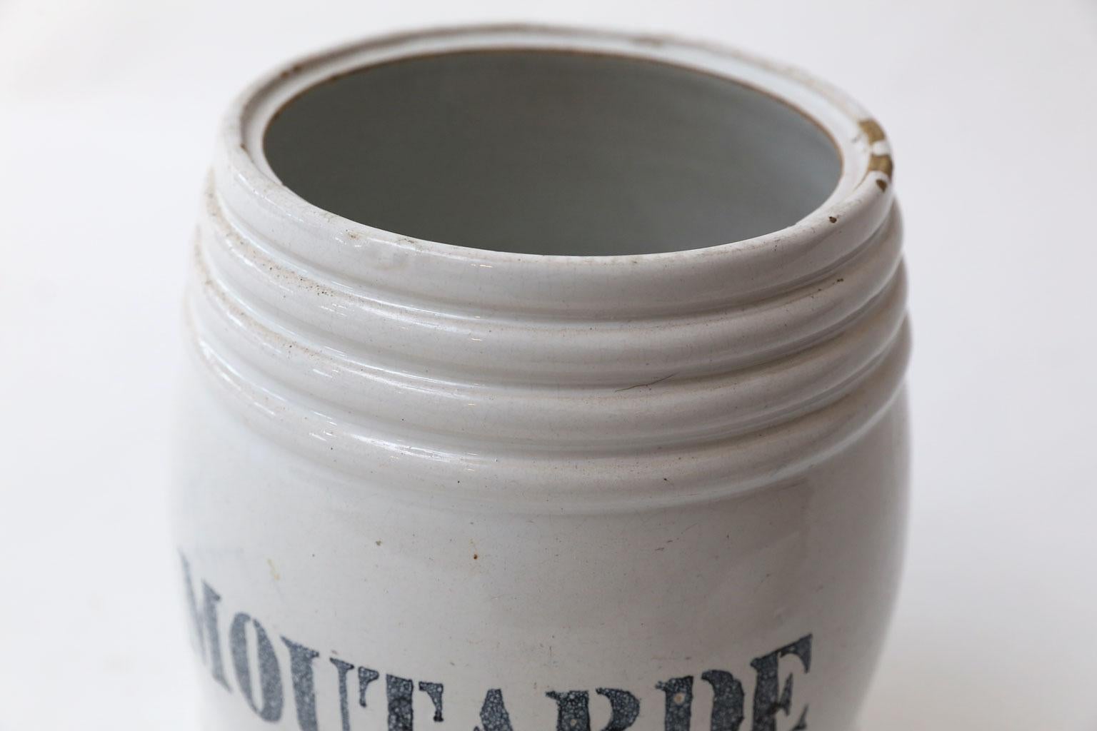 French White Faience Mustard Pot