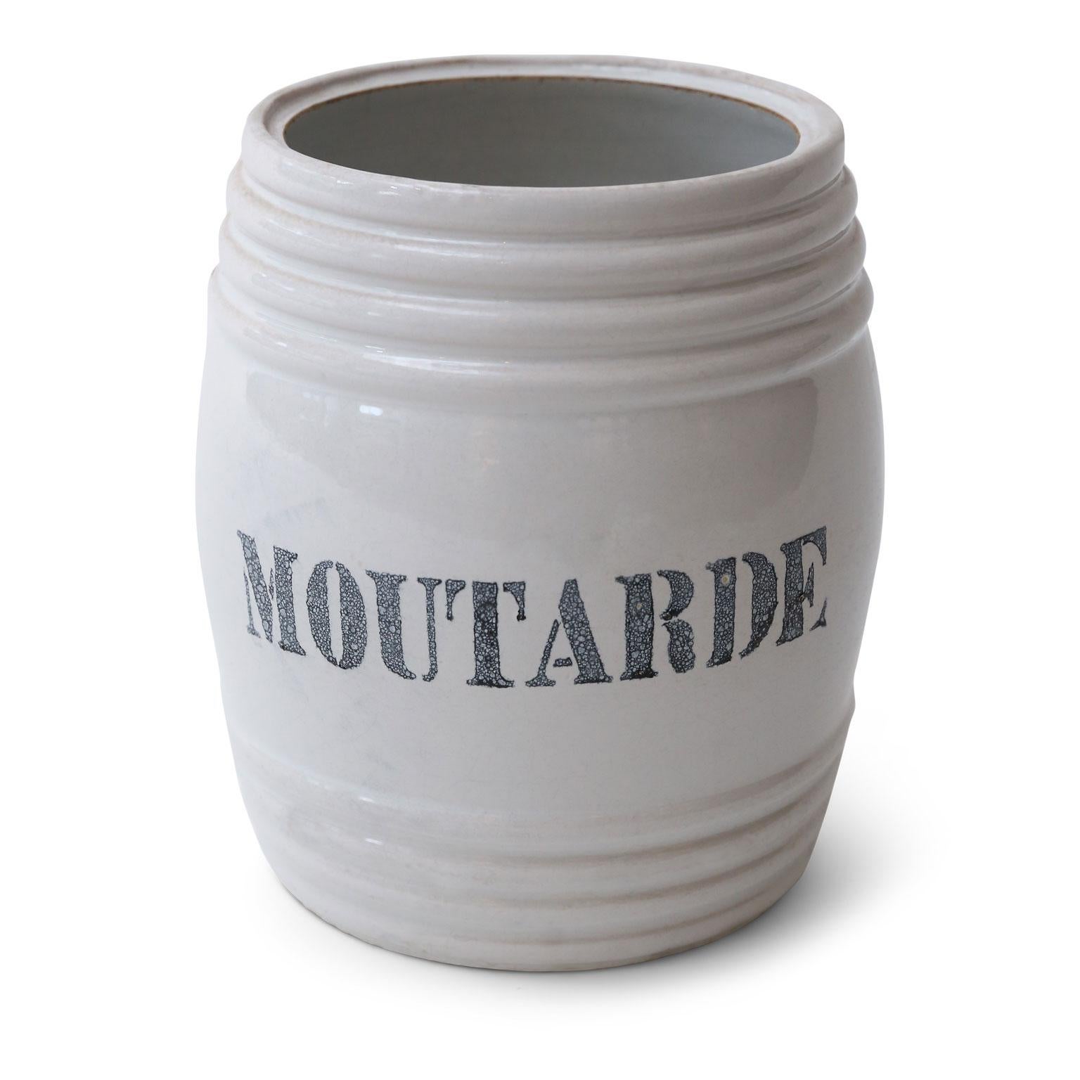 White Faience Mustard Pot 2