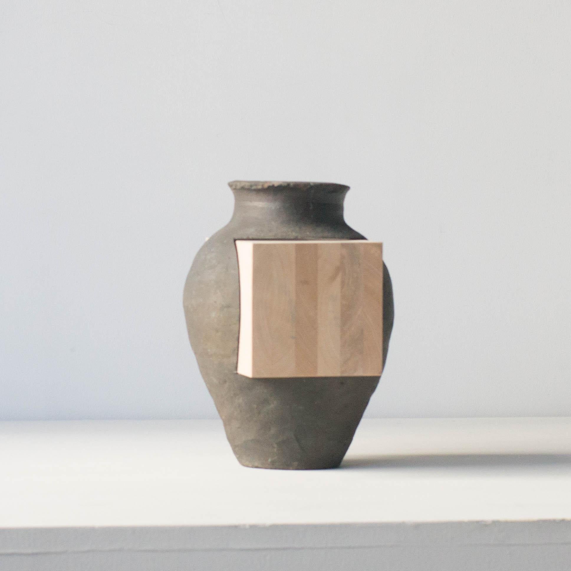 Japonais Pot et sculpture abstraite en bois de style japonais zen contemporain en vente