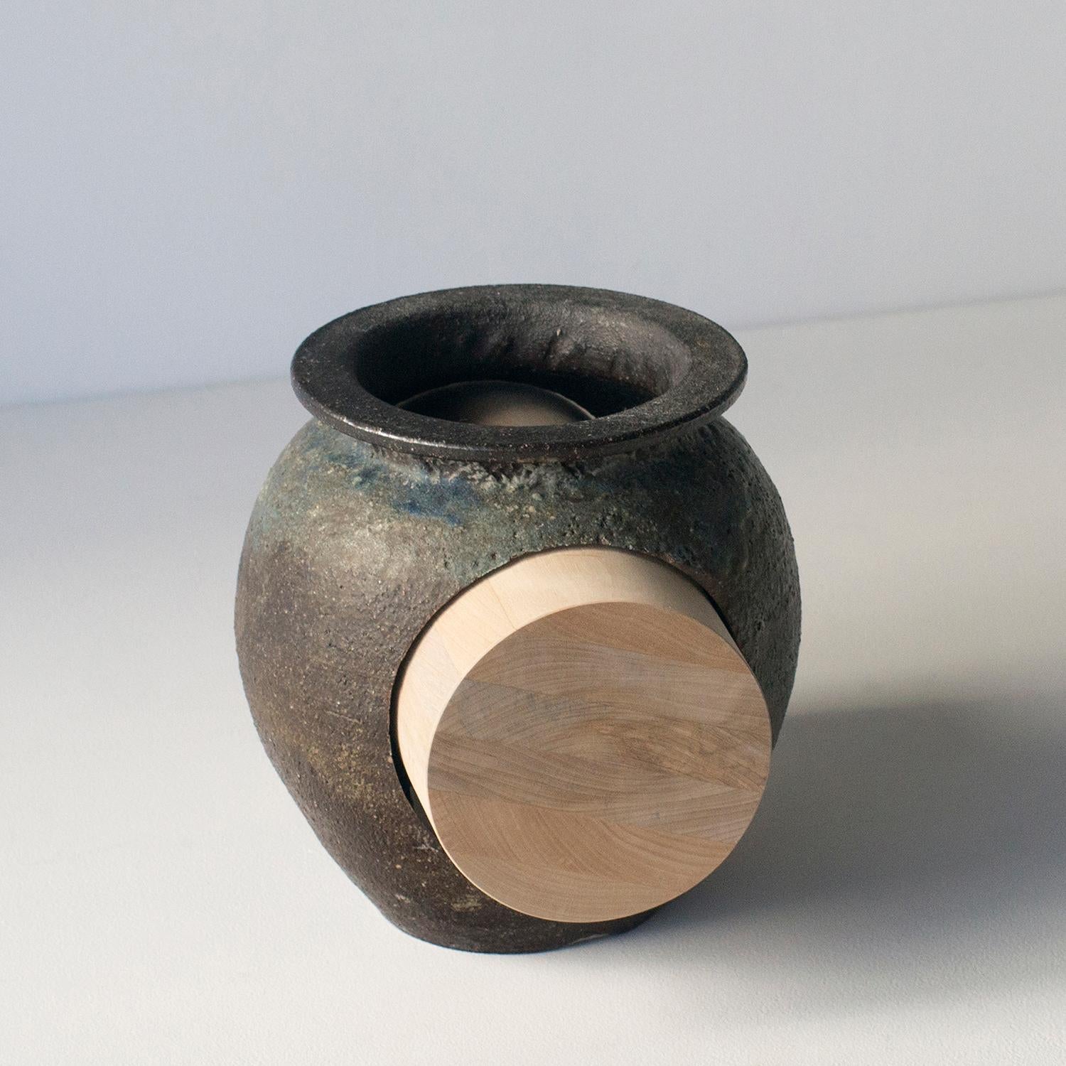 Japonisme Pot et bois3 Sculpture abstraite contemporaine de style japonais zen en vente