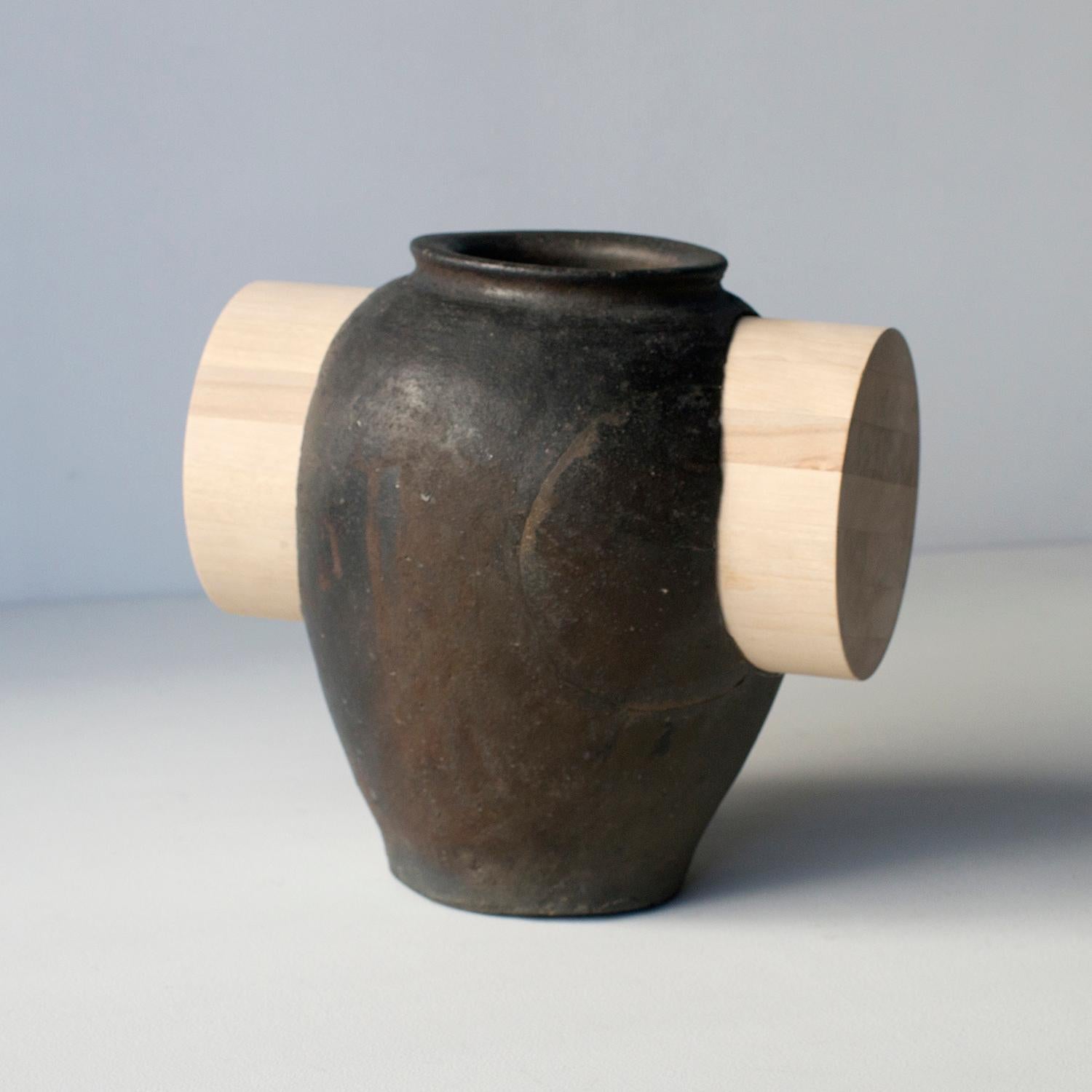 XXIe siècle et contemporain Pot et bois4 Sculpture abstraite contemporaine de style japonais zen en vente