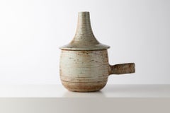 Maceta de cristal estriado