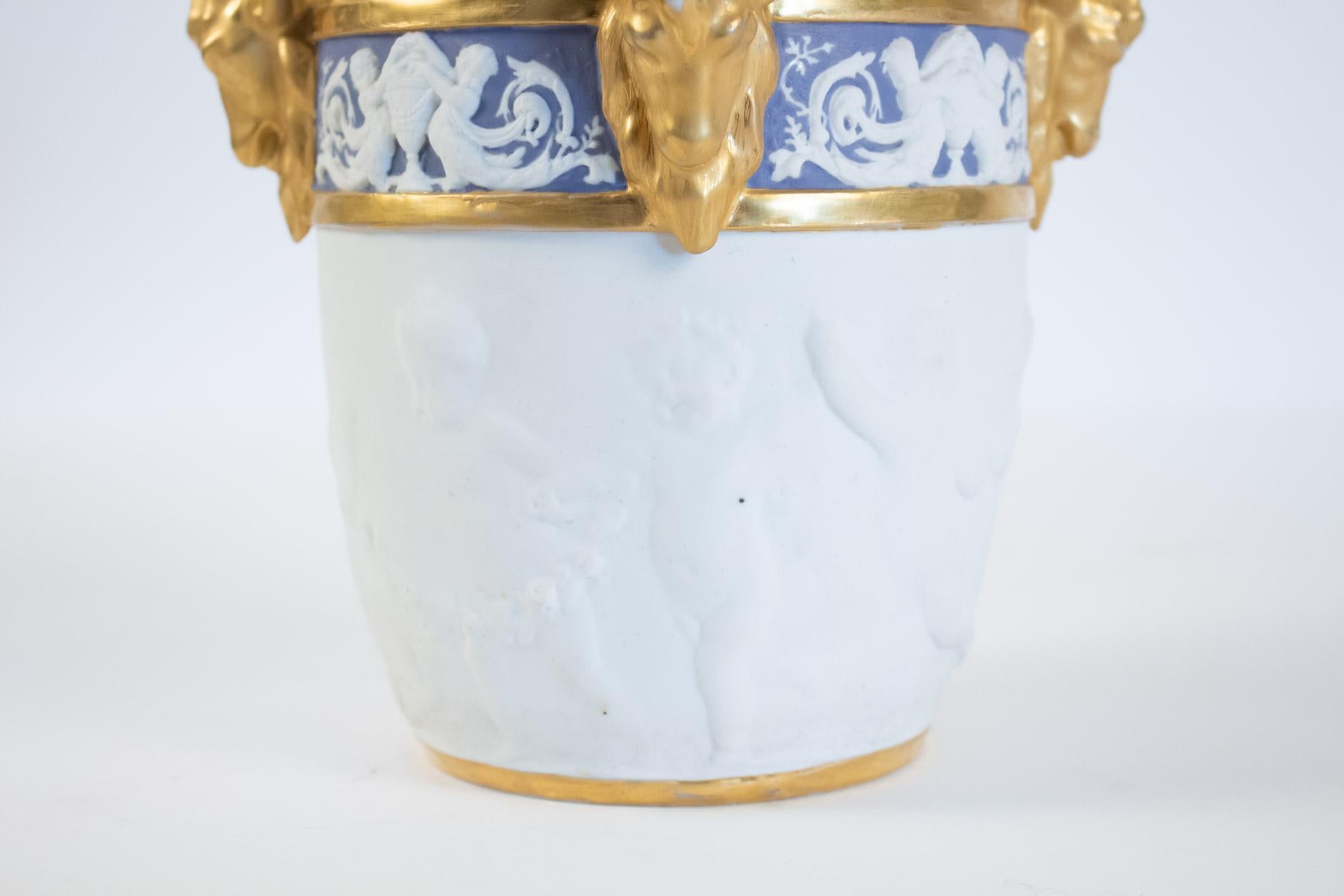 French Pot in Biscuit De Sèvres, 19th Century, Napoleon III Period