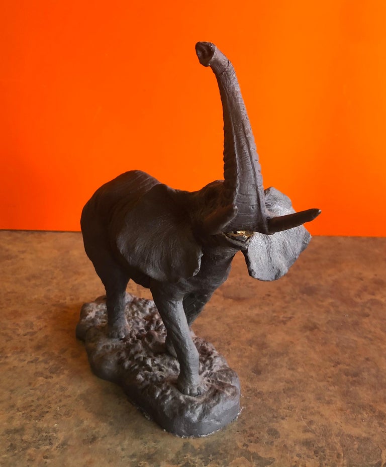 Pot Metal Elephant Sculpture For Sale at 1stDibs