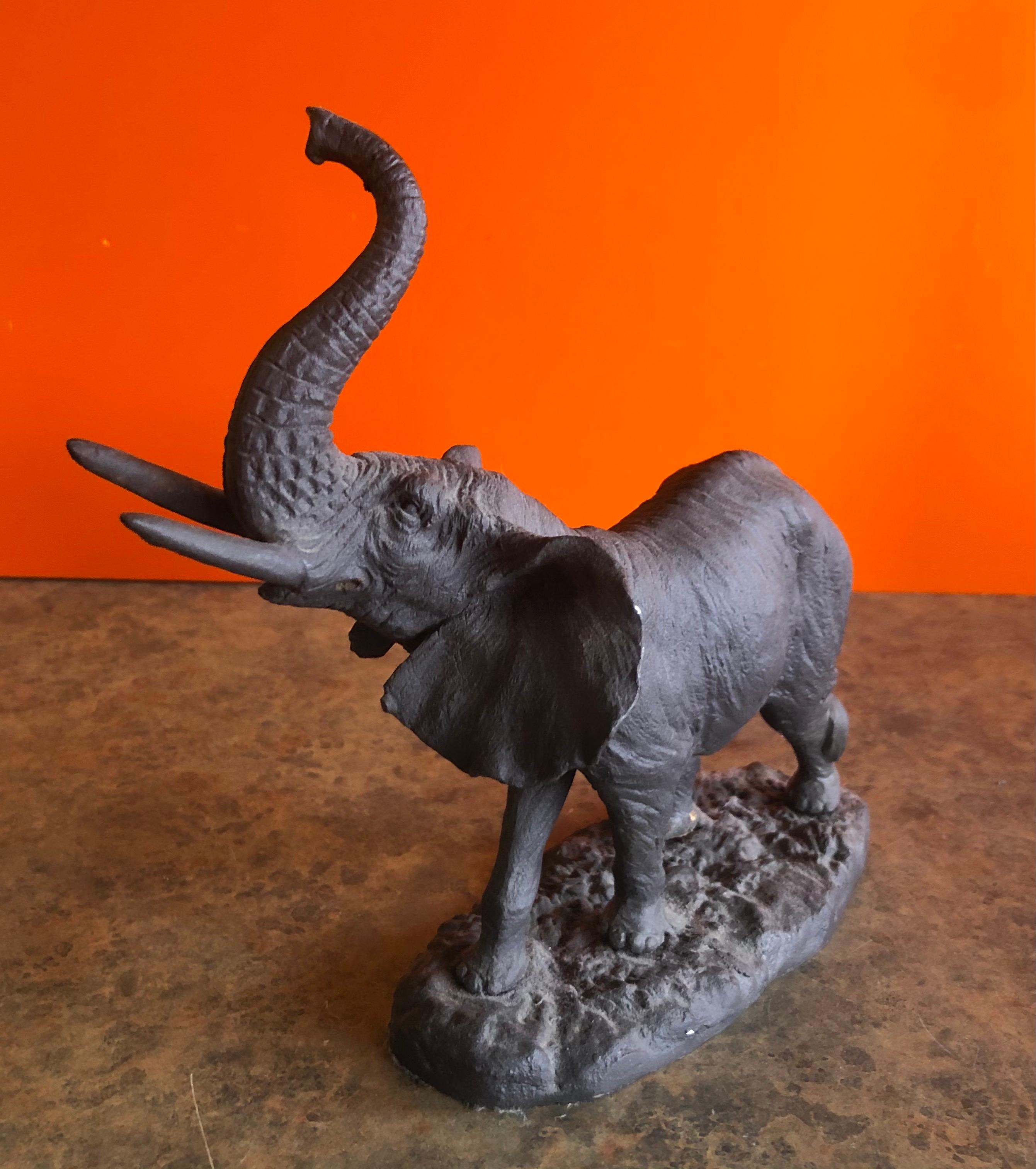 Regency Pot Metal Elephant Sculpture For Sale