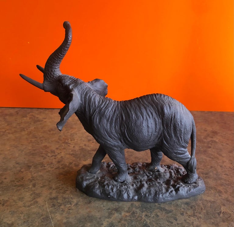 Pot Metal Elephant Sculpture For Sale at 1stDibs