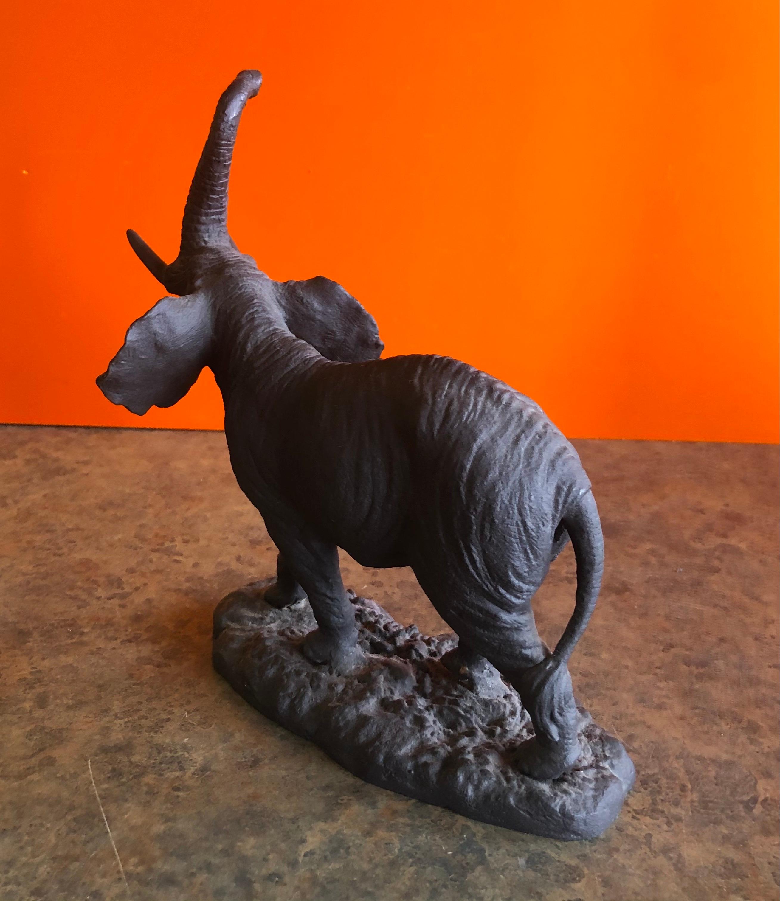 Pot Metal Elephant Sculpture In Good Condition For Sale In San Diego, CA