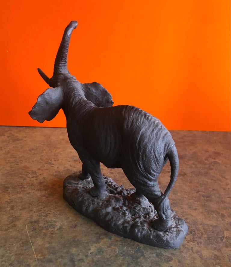 Pot Metal Elephant Sculpture For Sale at 1stDibs