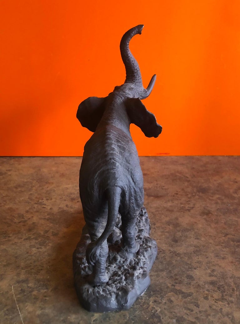 Pot Metal Elephant Sculpture For Sale at 1stDibs
