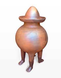 Pot with Four Feet and Hat from the Manos que Ven Workshop in San Antonino, Oaxa