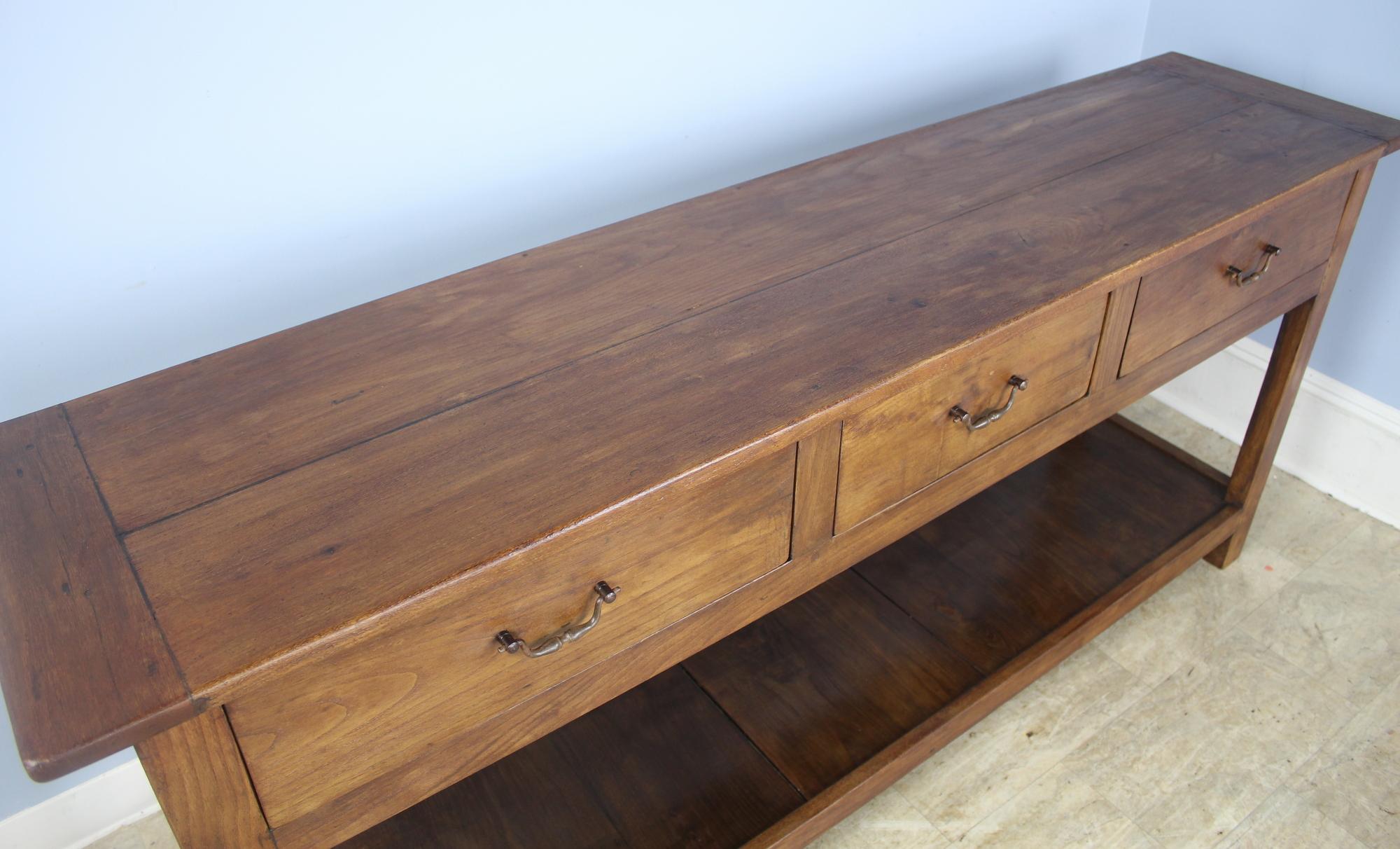 Potboard Base Server, Custom Made of Old Fruitwood In Excellent Condition In Port Chester, NY
