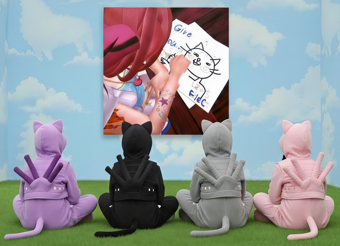 My cat : Feline Phantasms in Utopian Realms - Painting by POTCHI MOOPP