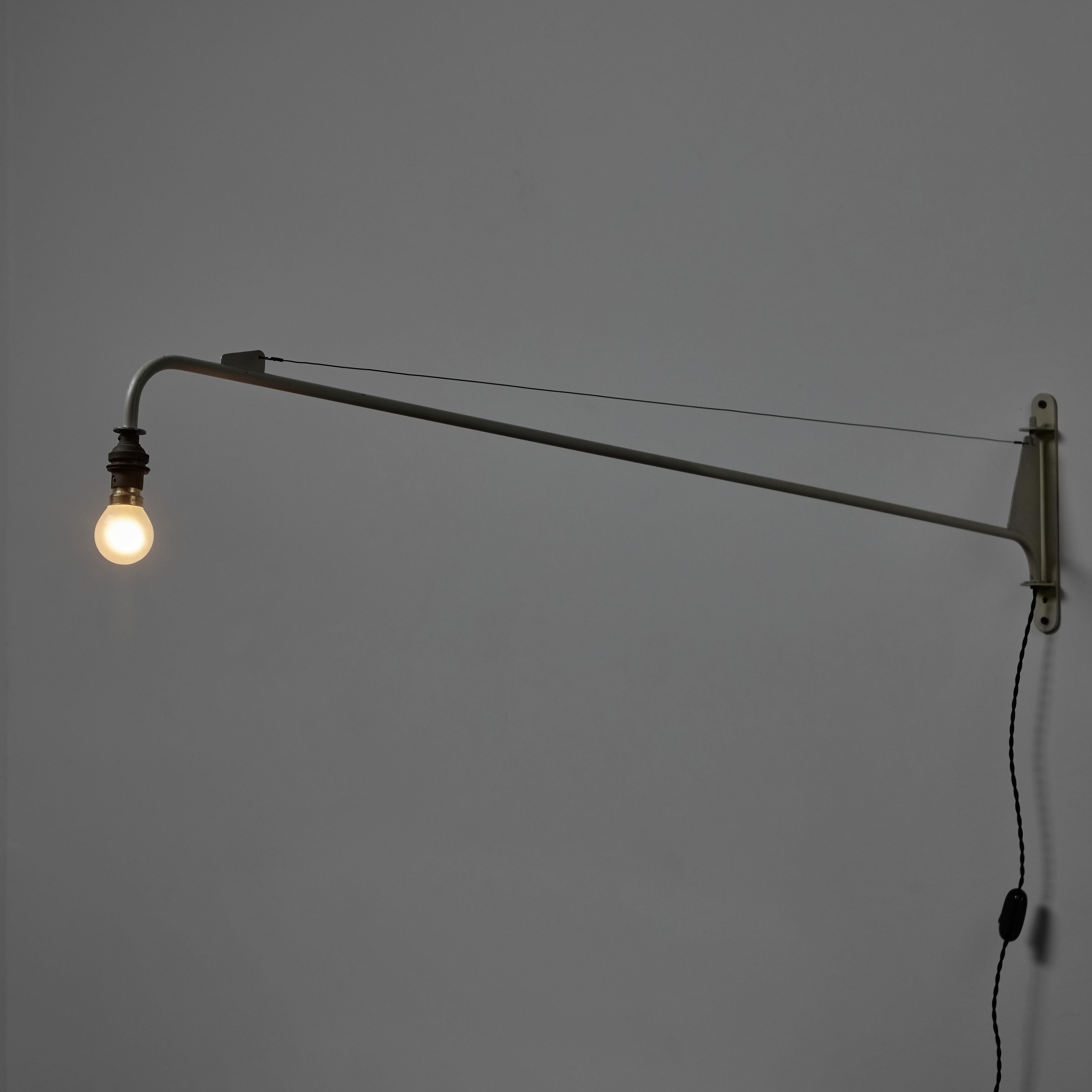 'Potence D'eclairage' Swing Jib Wall Light by Jean Prouve In Fair Condition For Sale In Los Angeles, CA