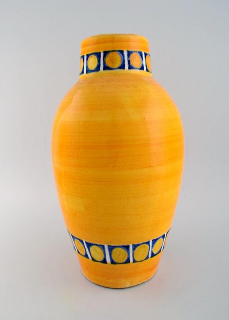 Moroccan Poterie Serghini, Morocco, Large Unique Vase in Hand-Painted Glazed Stoneware For Sale