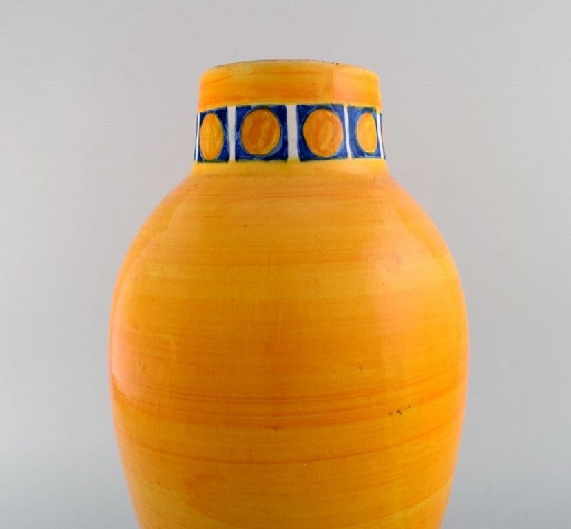 Poterie Serghini, Morocco, Large Unique Vase in Hand-Painted Glazed Stoneware In Excellent Condition For Sale In Copenhagen, DK