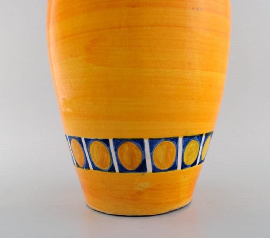20th Century Poterie Serghini, Morocco, Large Unique Vase in Hand-Painted Glazed Stoneware For Sale