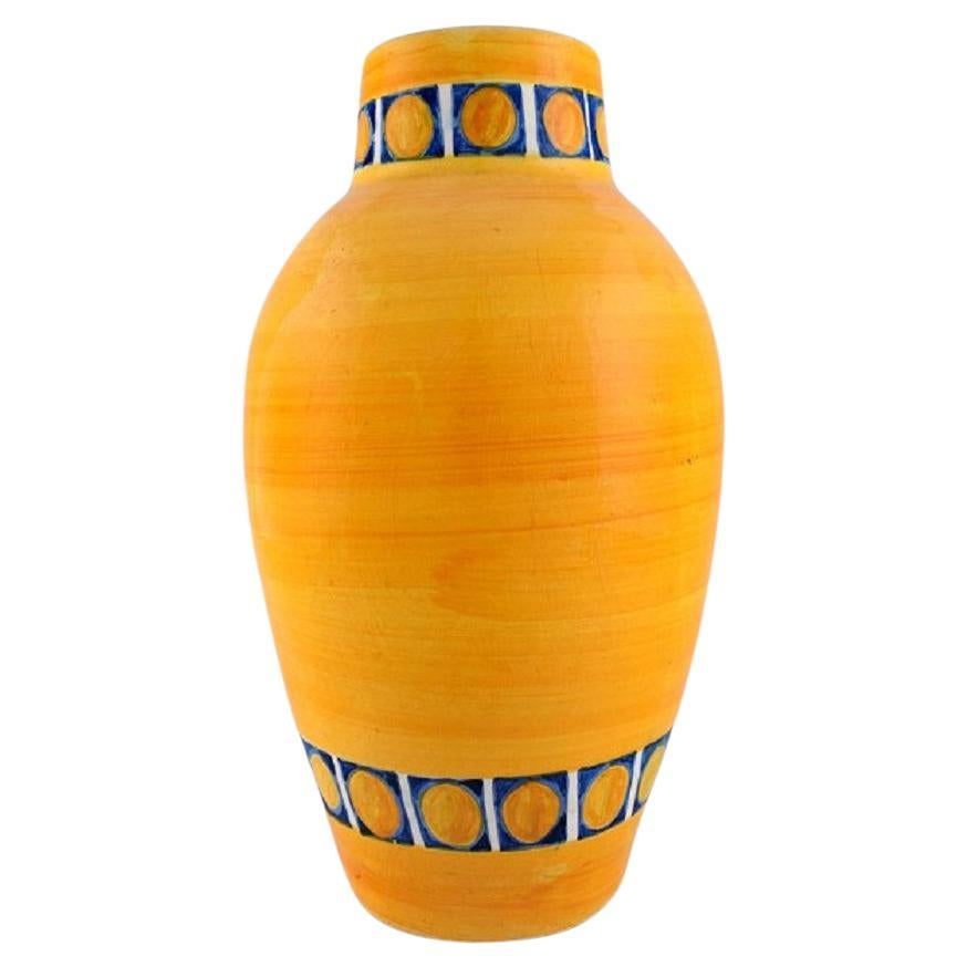 Poterie Serghini, Morocco, Large Unique Vase in Hand-Painted Glazed Stoneware For Sale