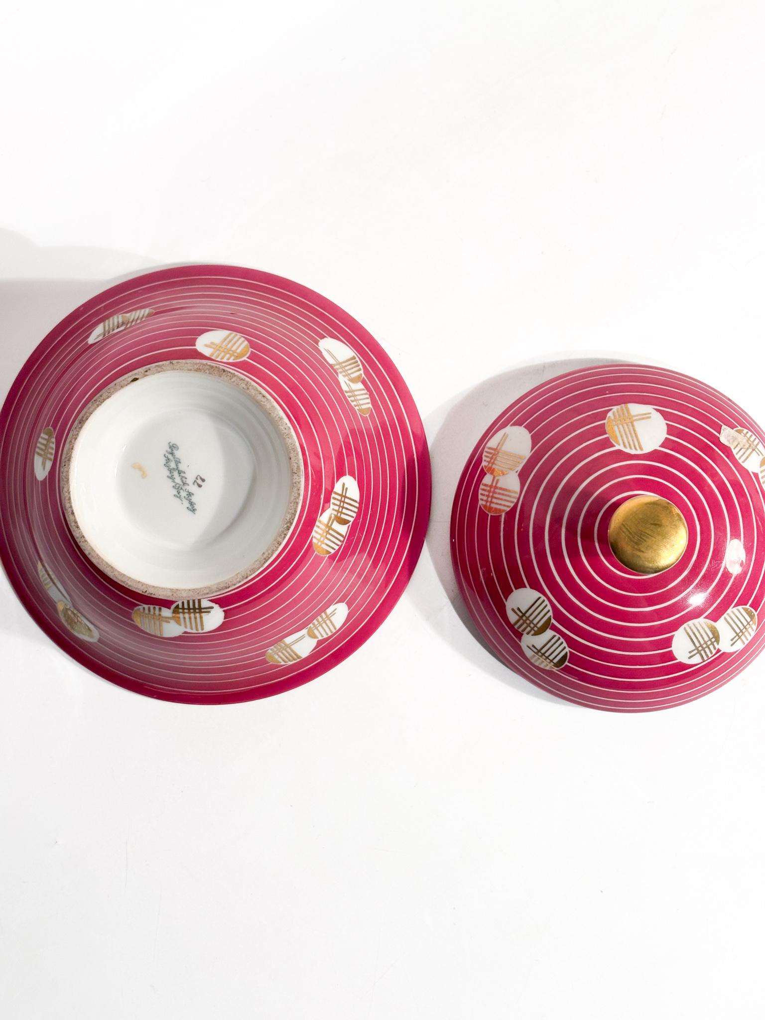 Potiche Decò in Porcellana Arzberg Dipinta a Mano Anni 30 in vendita 4