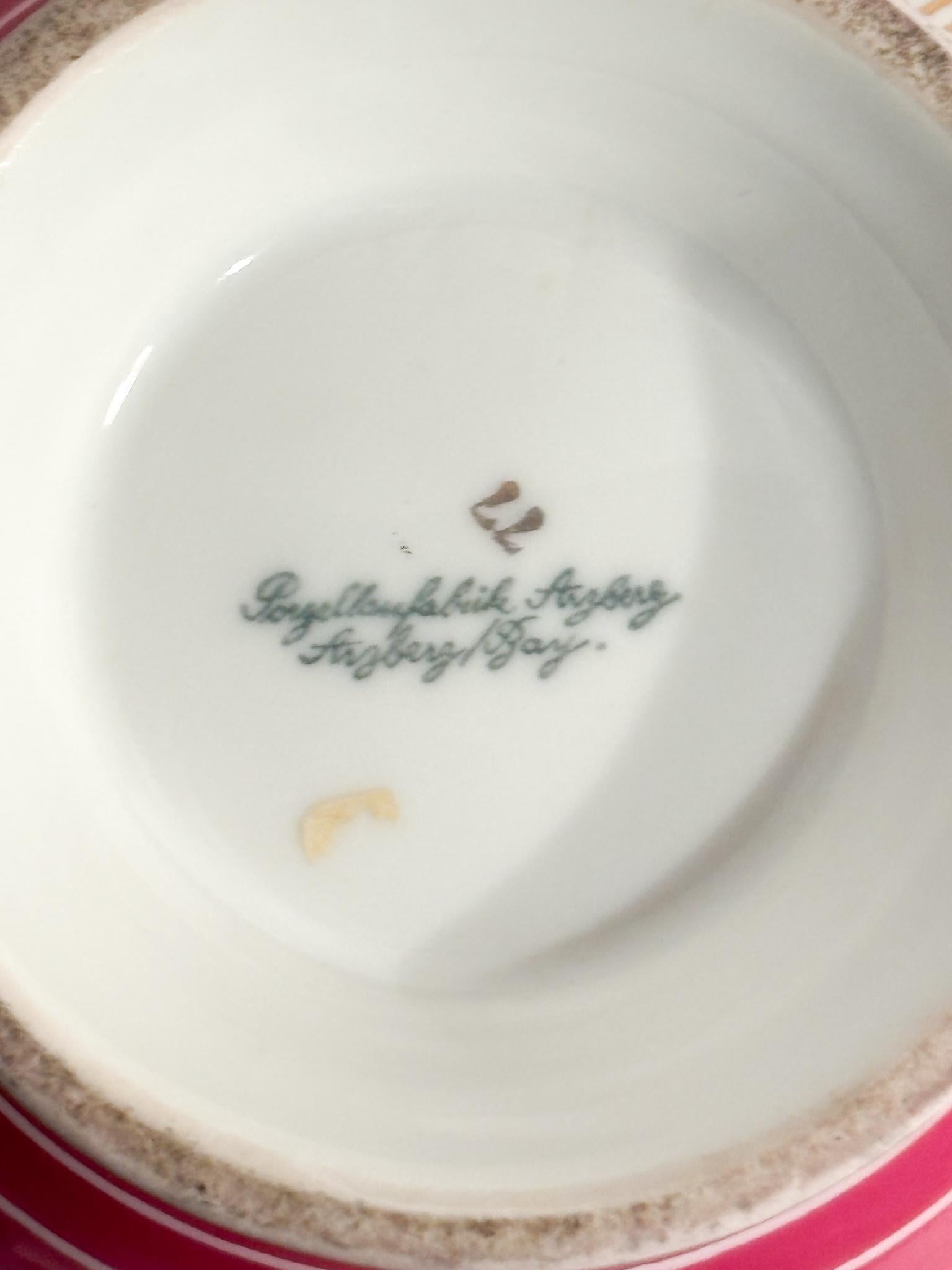 Potiche Decò in Porcellana Arzberg Dipinta a Mano Anni 30 in vendita 5