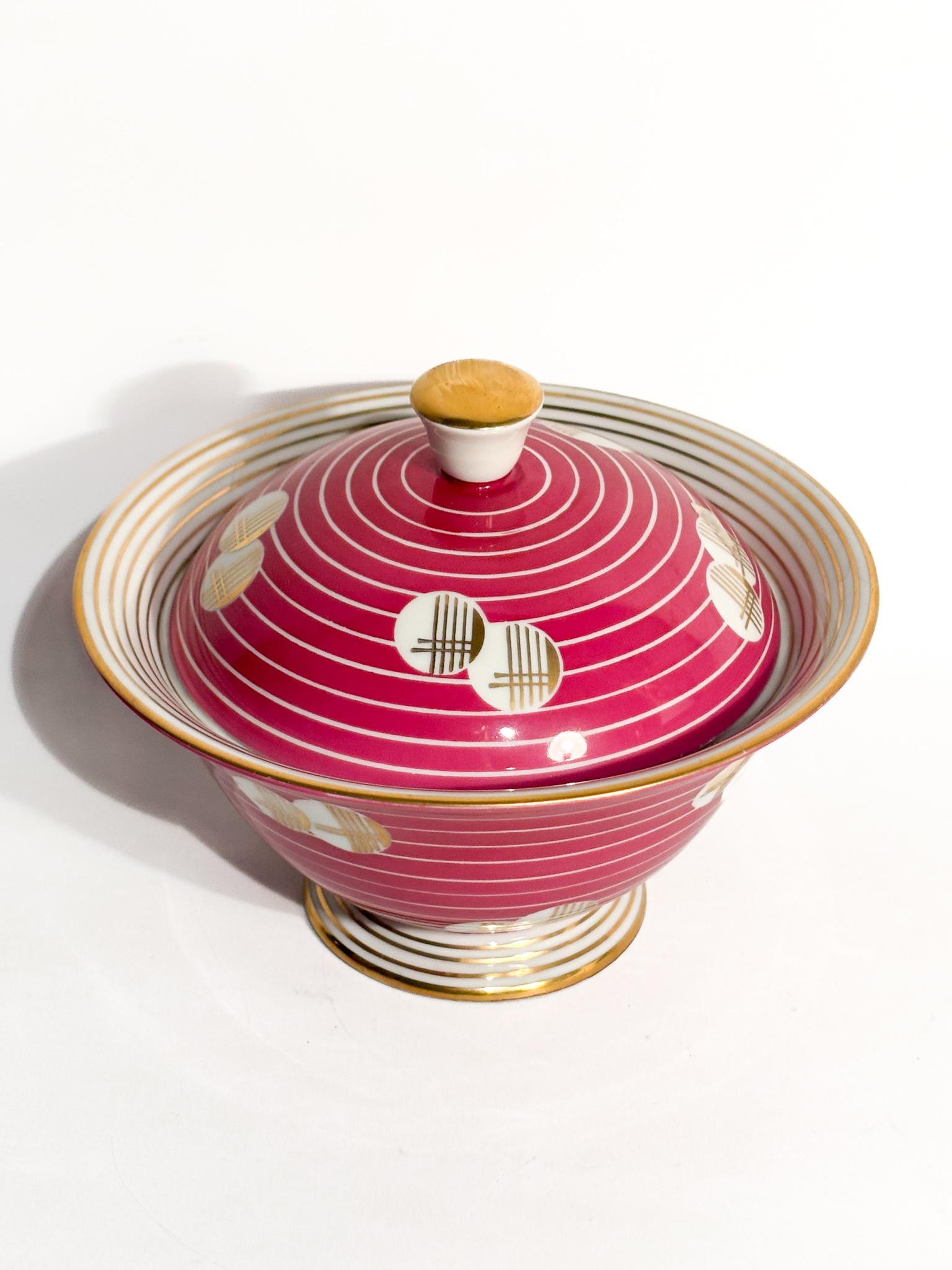 Tedesco Potiche Decò in Porcellana Arzberg Dipinta a Mano Anni 30 in vendita