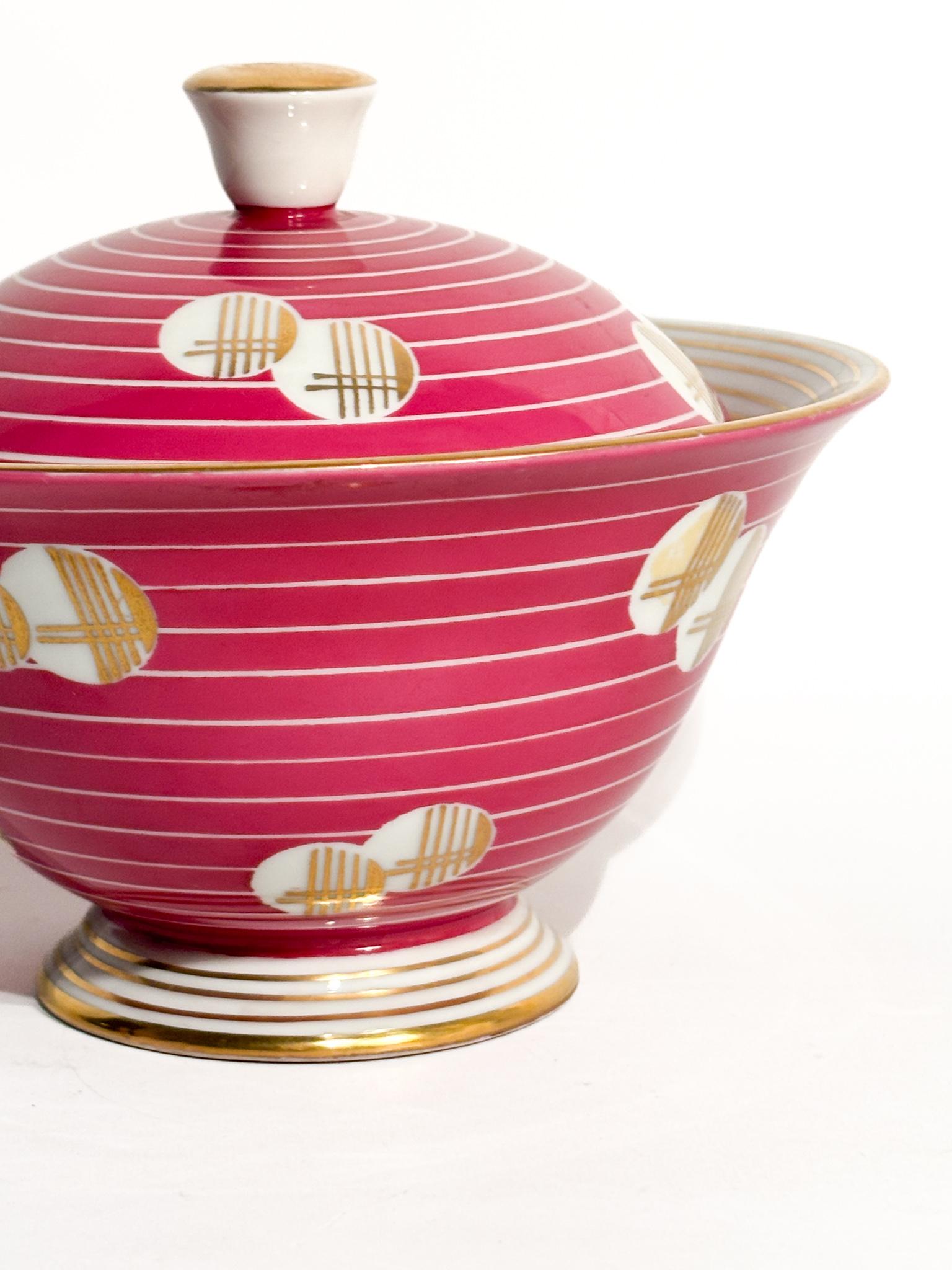 Potiche Decò in Porcellana Arzberg Dipinta a Mano Anni 30 In condizioni buone in vendita a Milano, MI