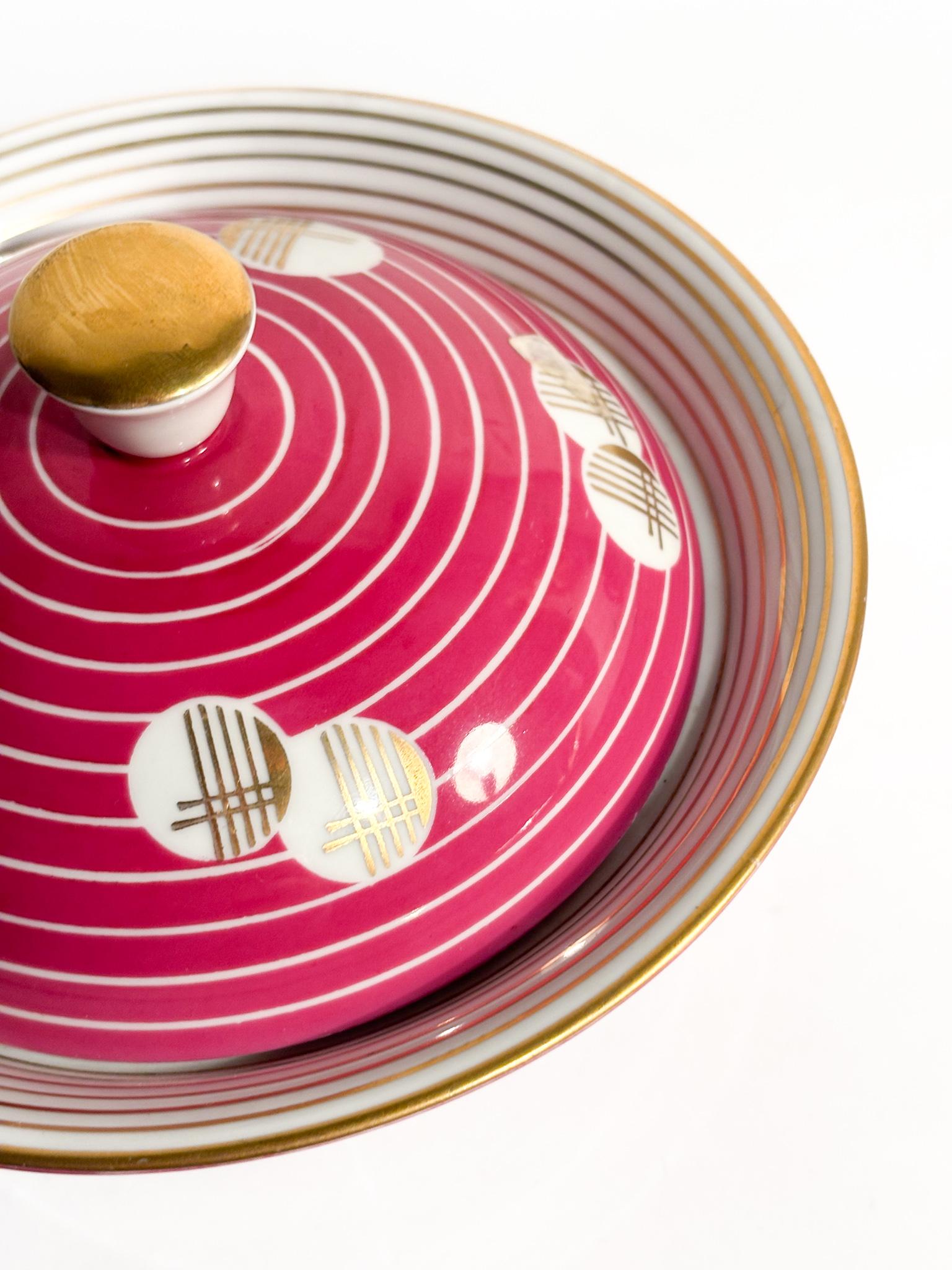 Potiche Decò in Porcellana Arzberg Dipinta a Mano Anni 30 in vendita 2