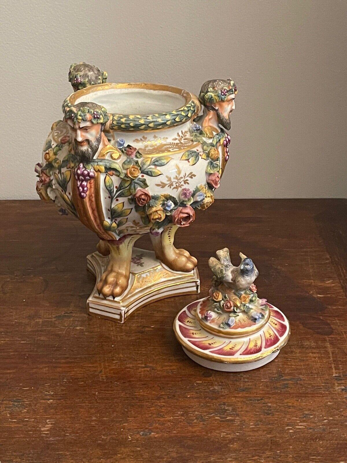 Hand-Carved Potiche in Ceramic, 19th Century For Sale