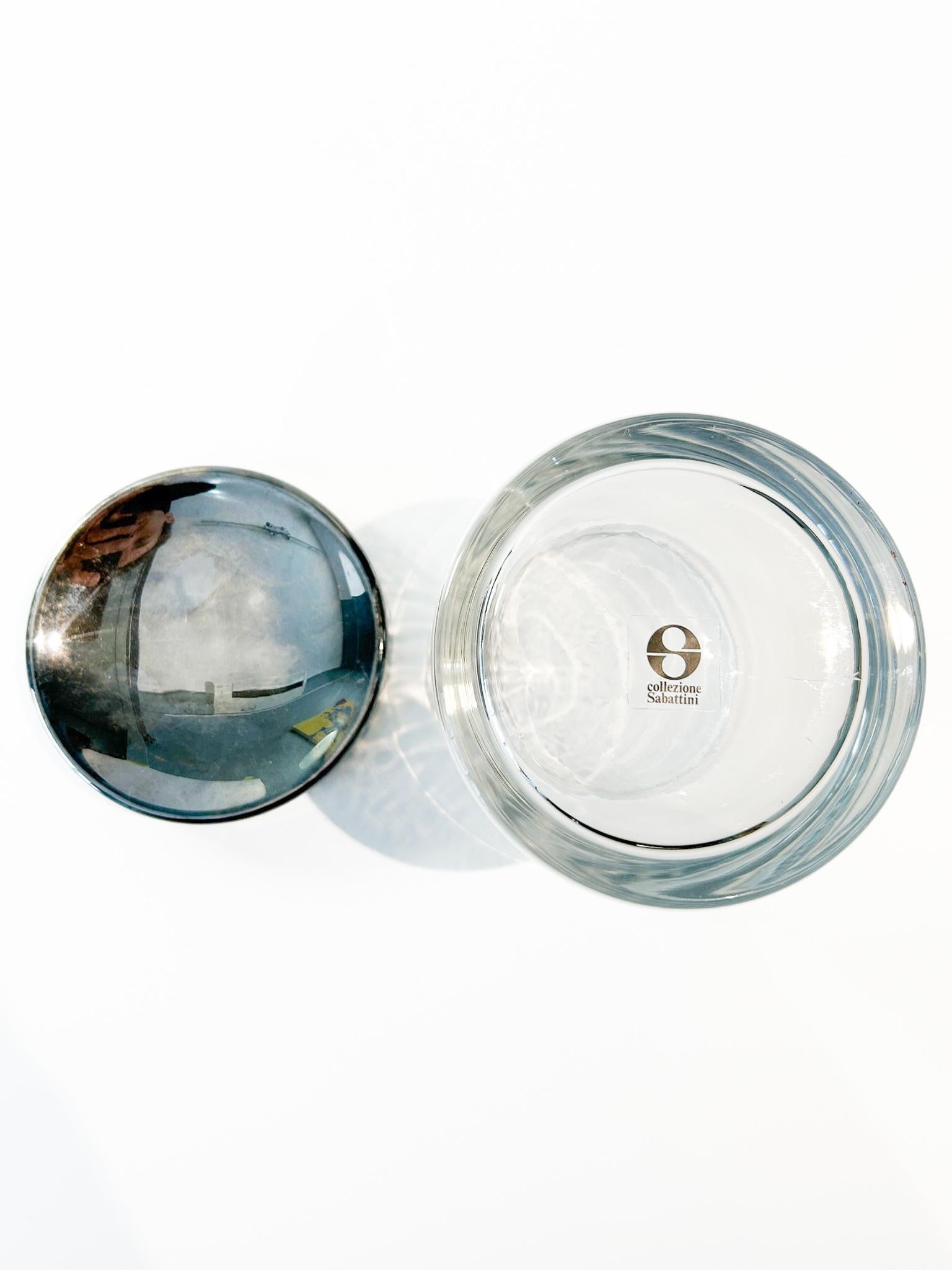Fin du 20e siècle Potiche en verre et métal Silver par Lino Sabattini dans les années 1970
