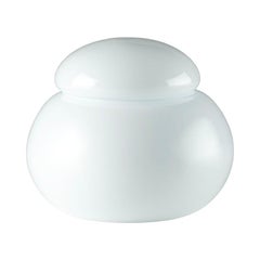 Potiche Jar in Milk-White Blown Opal Glass by Venini