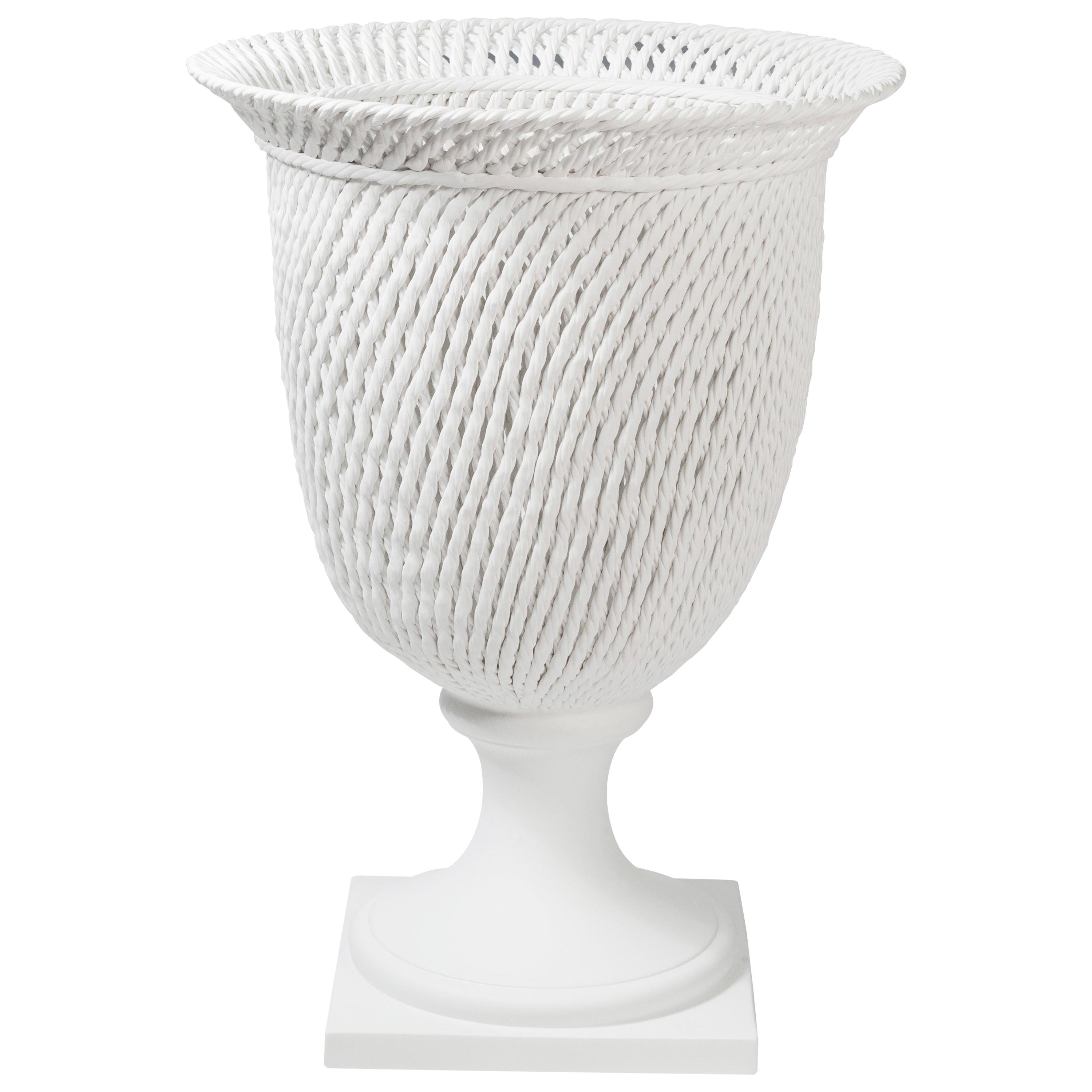 Potiche Palladio, Matt White Ceramic, Italy For Sale