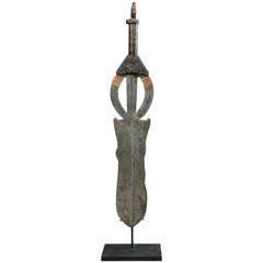 Poto African Iron Sword, Congo Africa on Stand